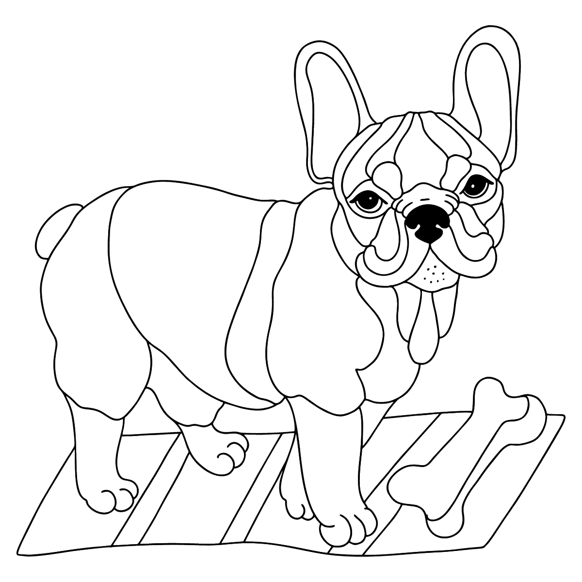 French Bulldog Coloring Page Print For Free