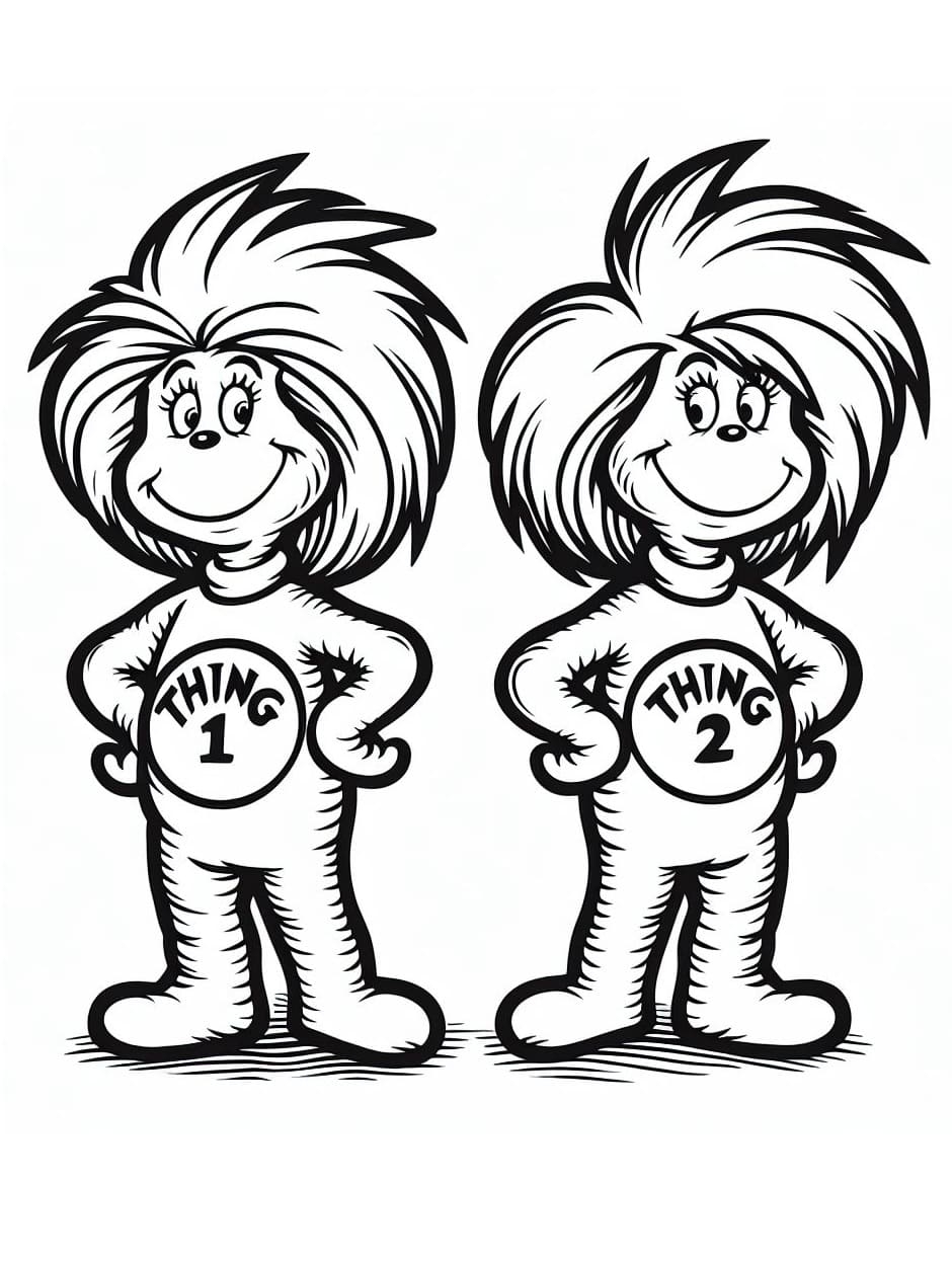 Friendly Thing One And Thing Two Coloring Page Download Print Or Color Online For Free