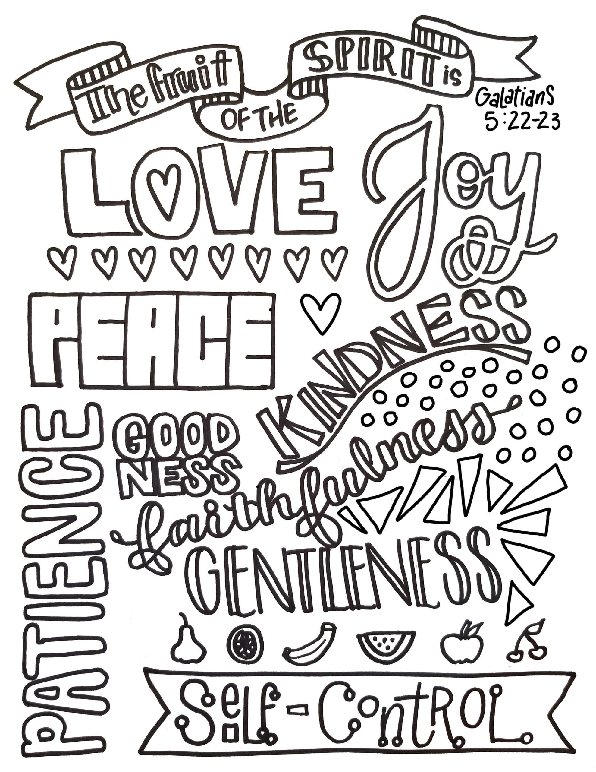 Fruit Of The Spirit Coloring Page Coloring Home
