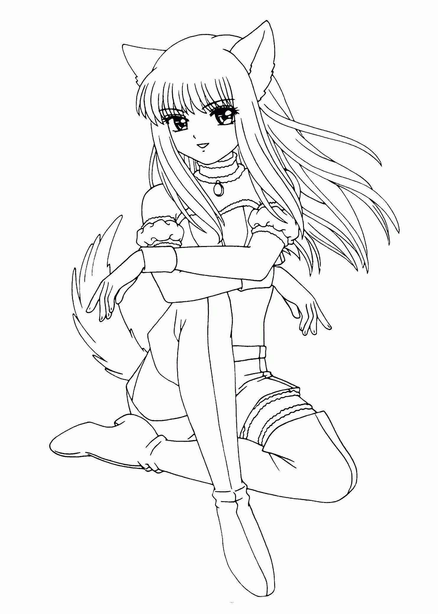 Gambar Anime Fox Girl Cute Coloring Pages Home Girls Ages Manga Di Rebanas Rebanas