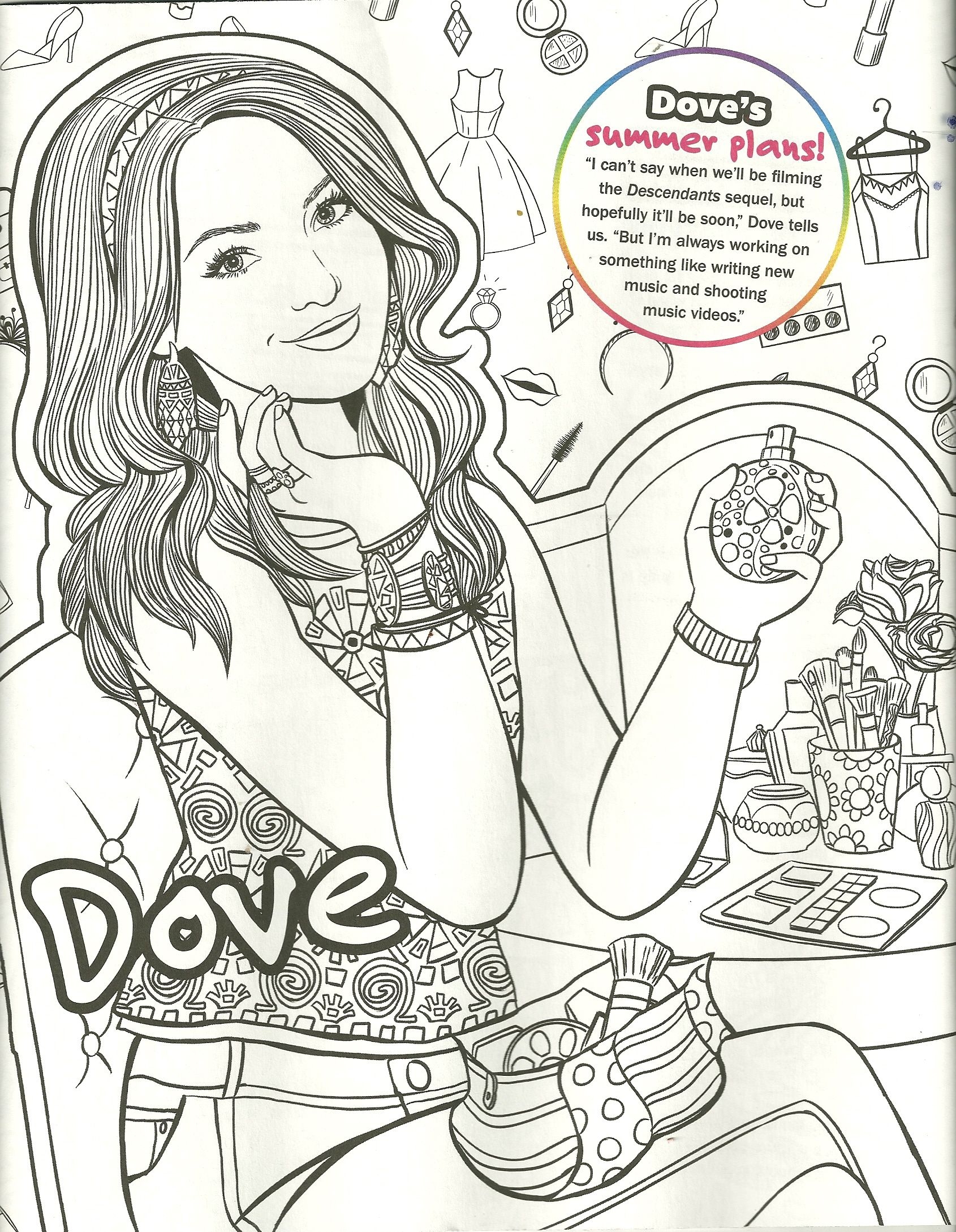 Gambar Dove Cameron Liv Maddie Mal Coloring Page Pages Descendants 2015 Di Rebanas Rebanas