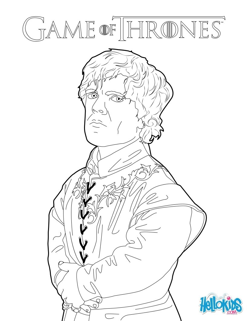 Game Of Thrones Tyrion Lannister Coloring Pages Hellokids
