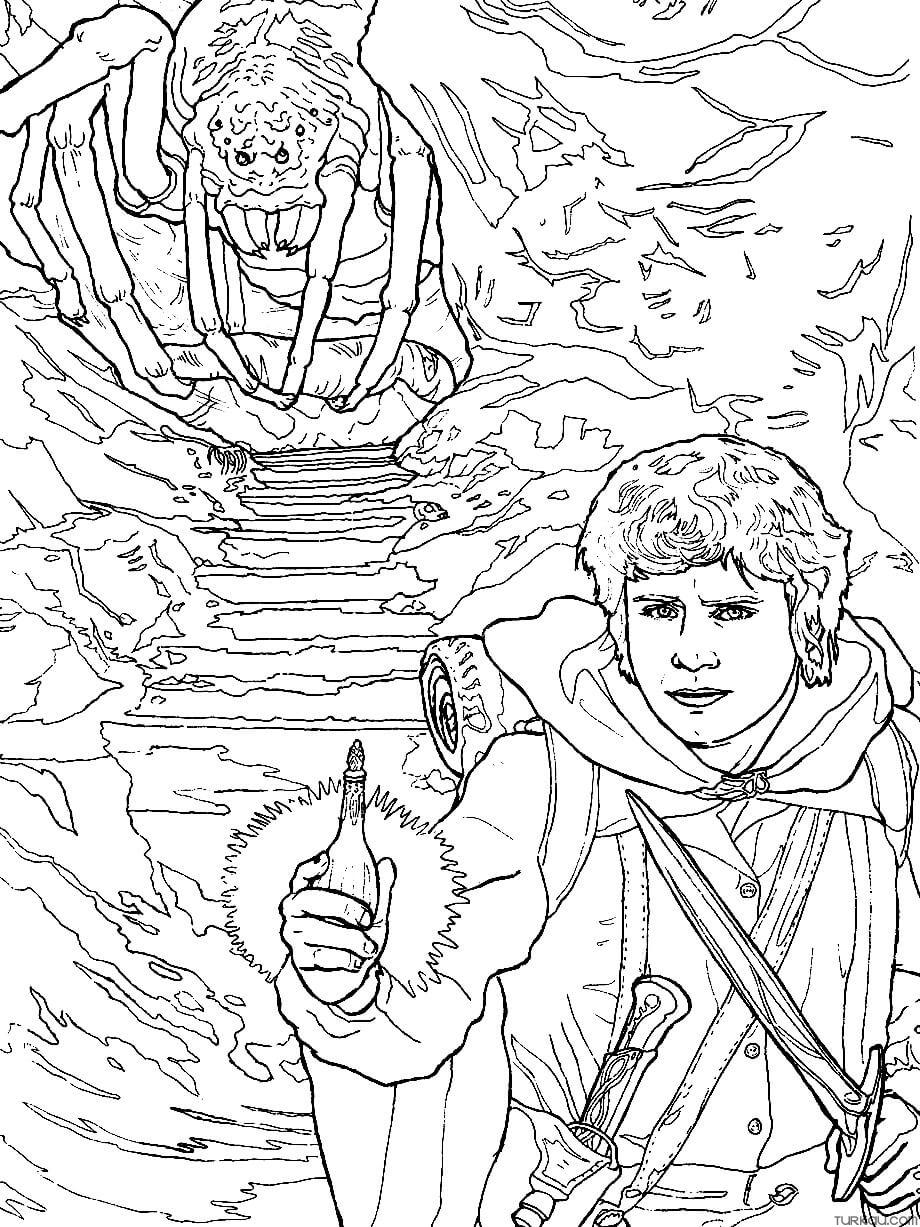 Gandalf And Hobbit Coloring Page Turkau