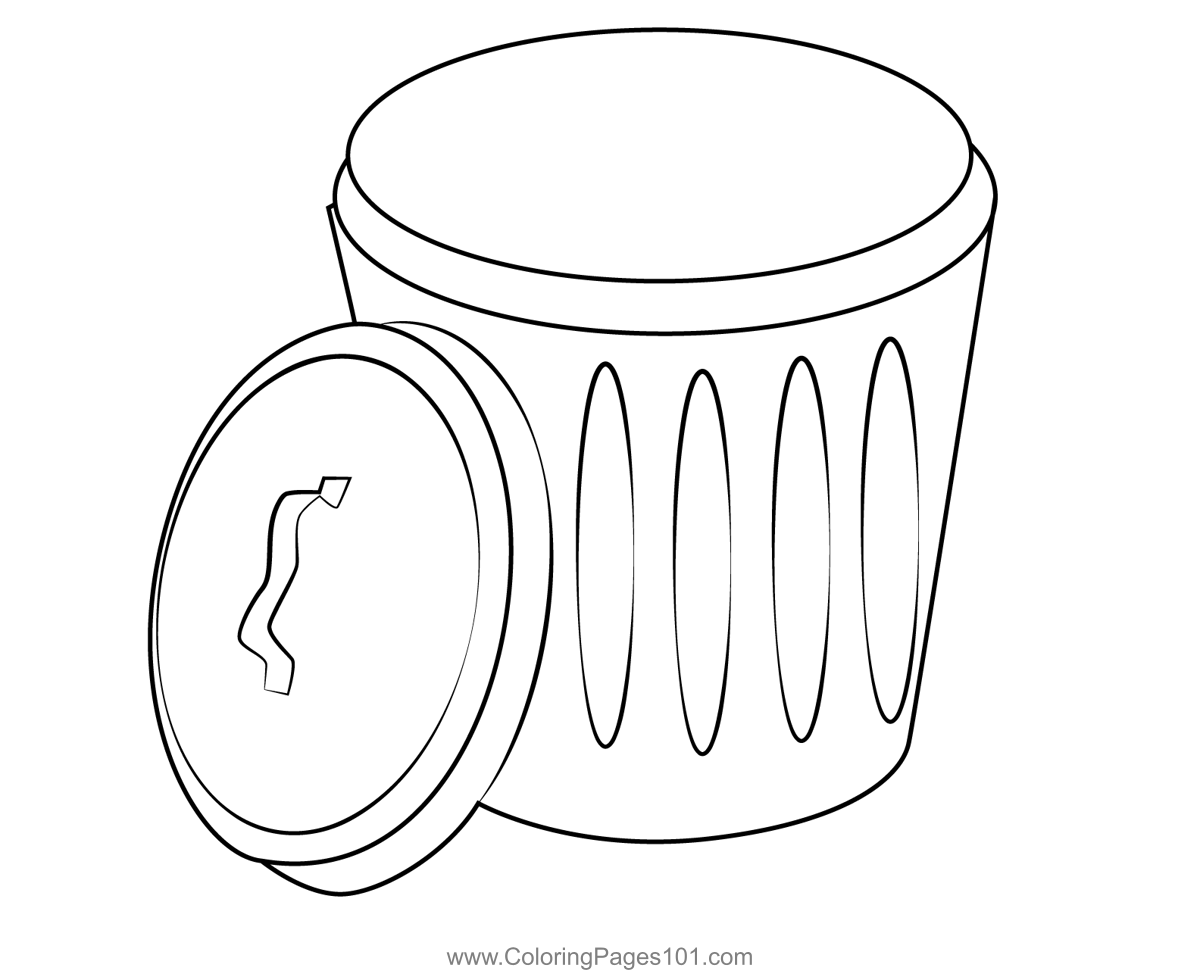 Garbage Can Coloring Page