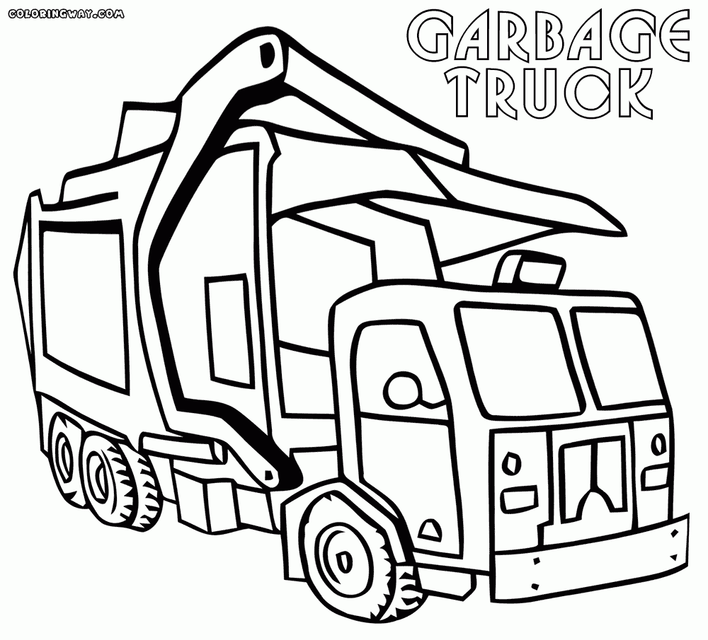 Coloring Page Garbage Truck