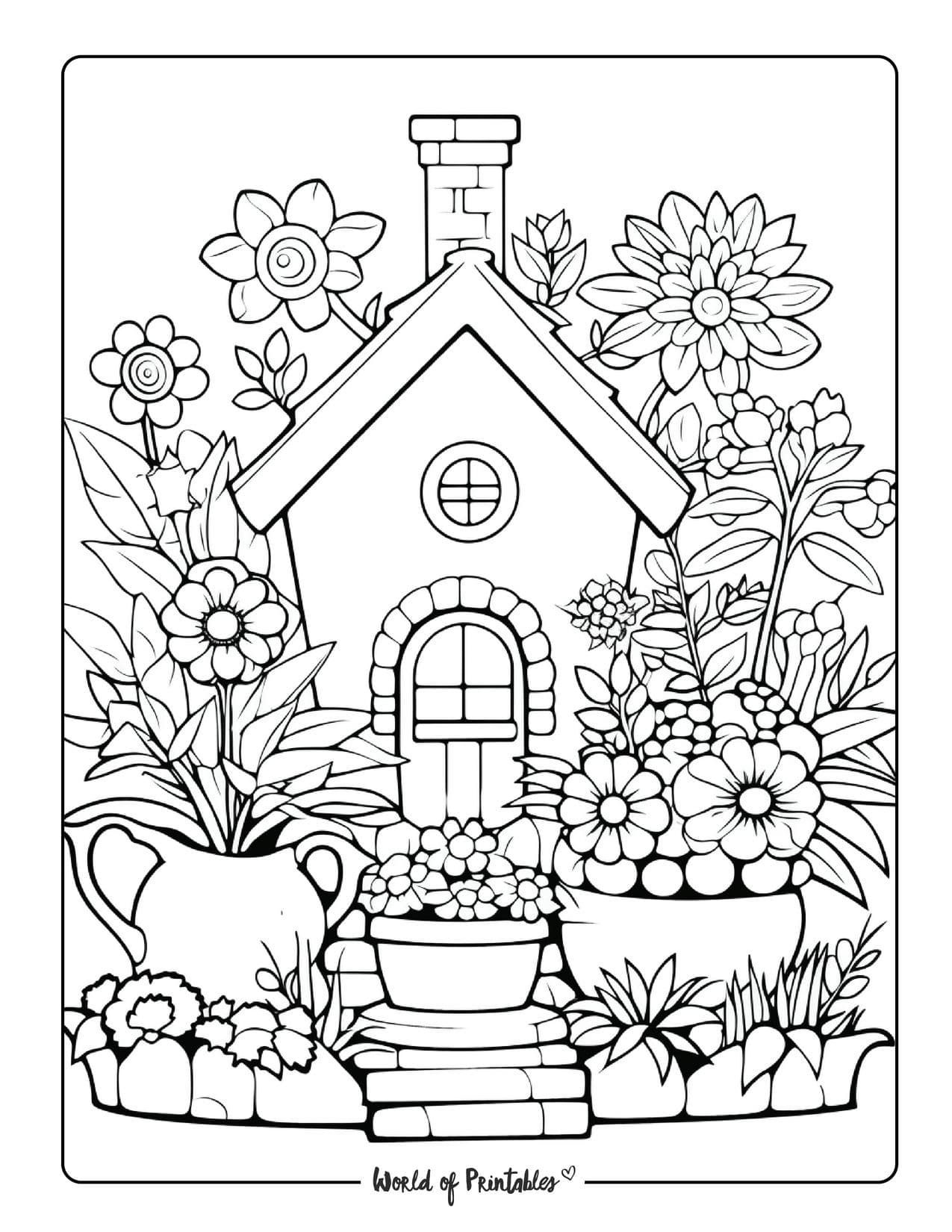 Garden Coloring Pages Free Printable Printable Flower Coloring Pages Bird Coloring Pages