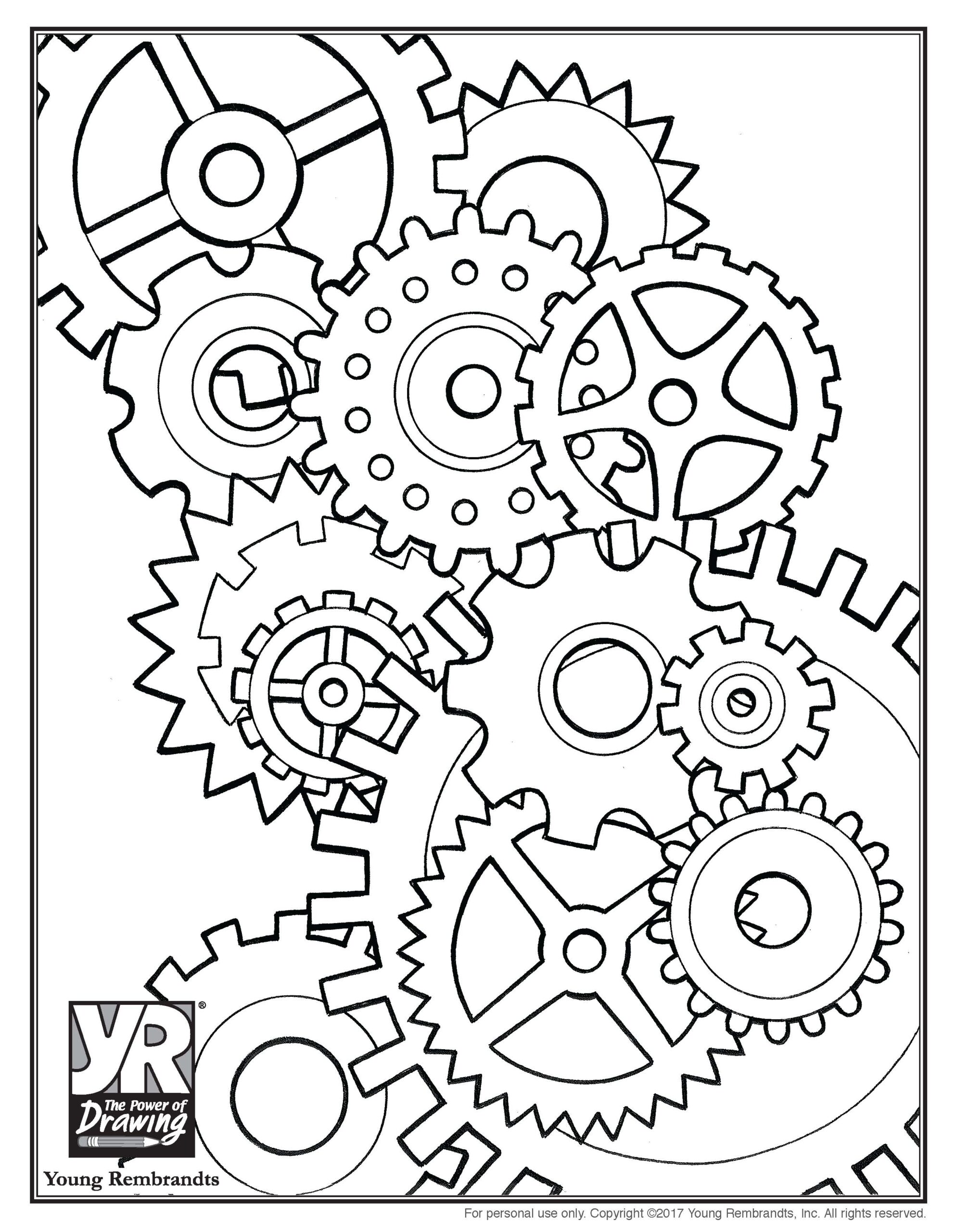 Gears Coloring Page Young Rembrandts Shop