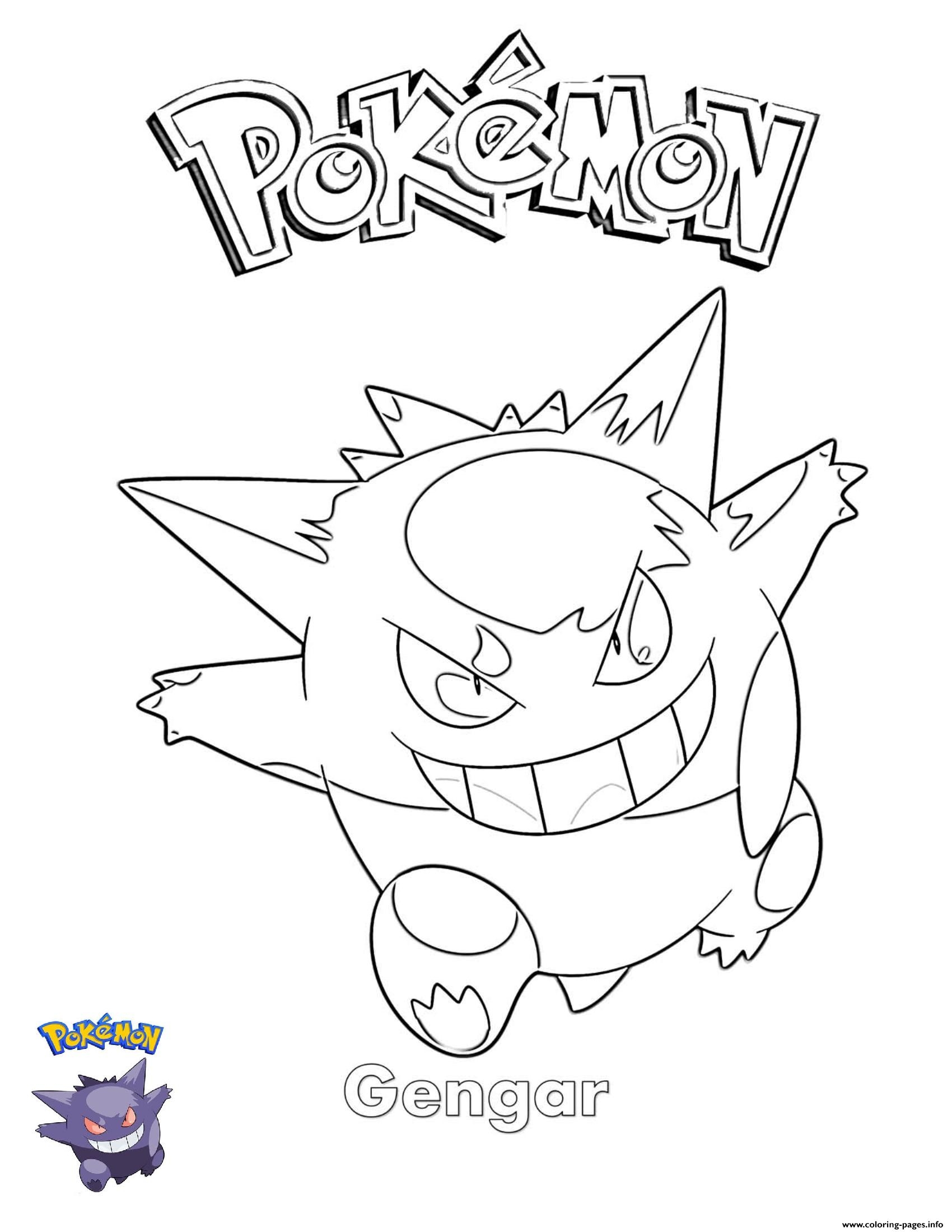 Gengar Coloring Pages