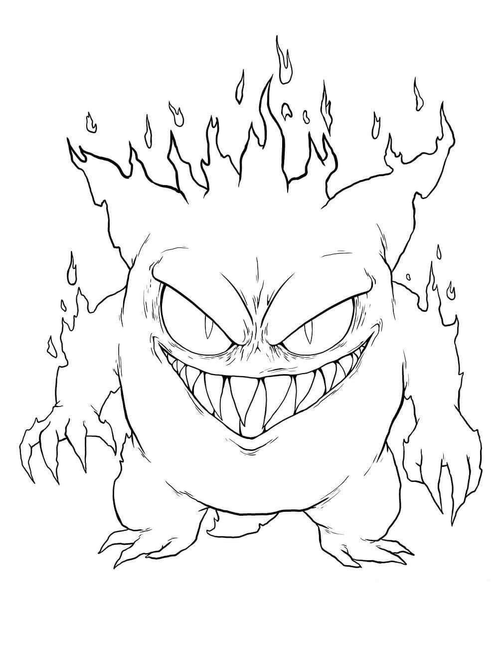 Gengar Pokemon Coloring Pages Free Printable Coloring Pages For Kids