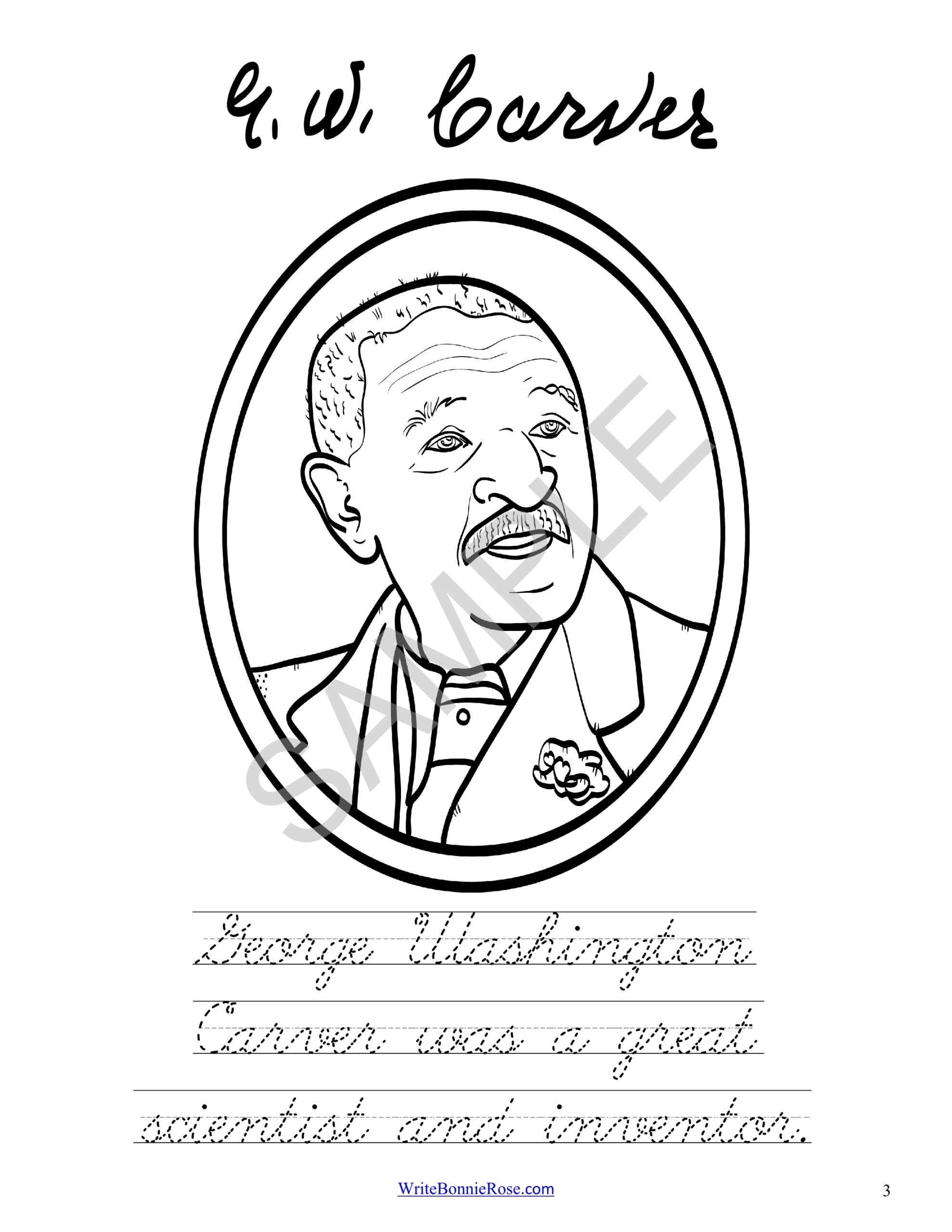 George Washington Carver Coloring Page