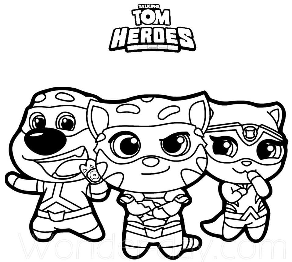Talking Tom Coloring Pages