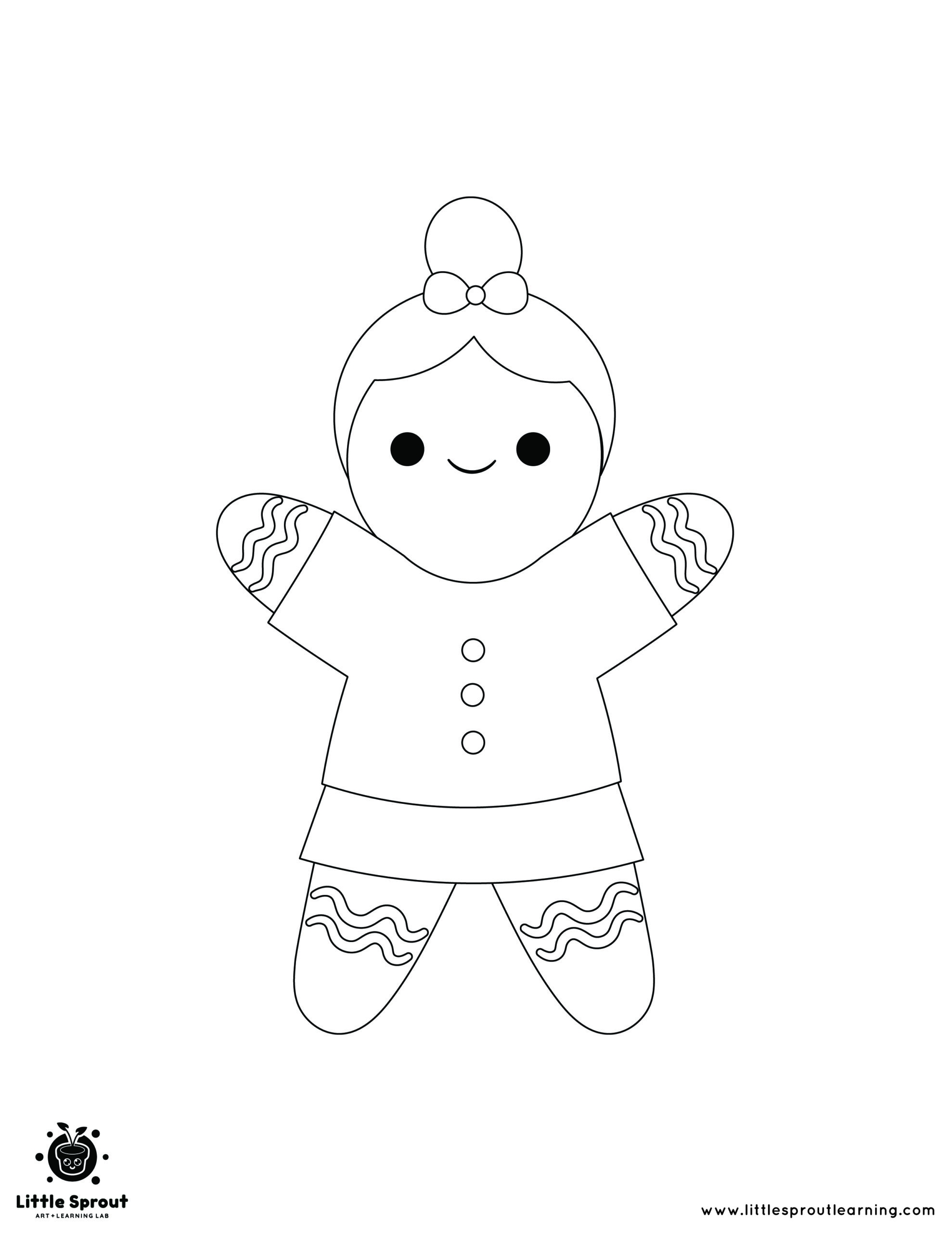 Gingerbread Girl Printable Coloring Pages