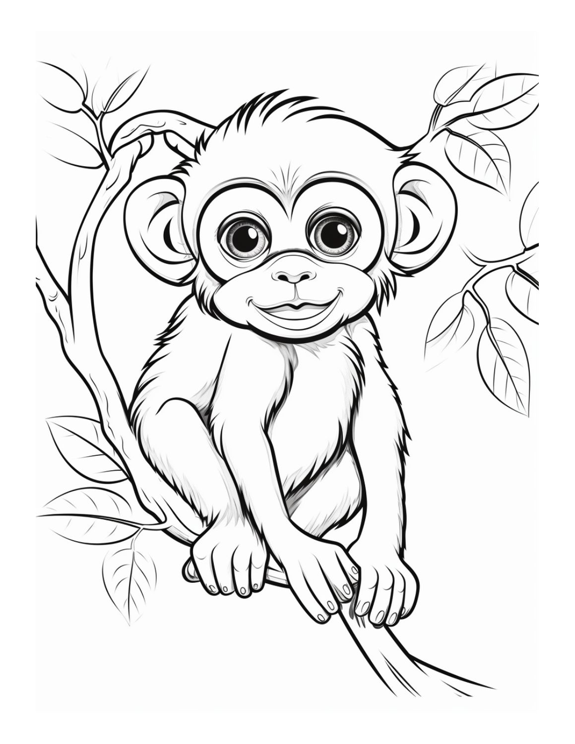 Girl Baby Monkey Coloring Pages