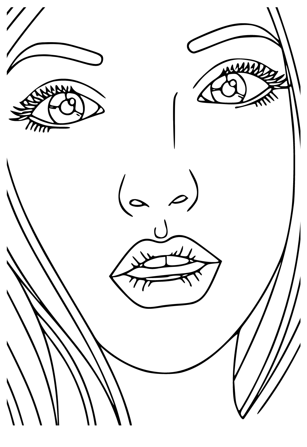 Girl Head Coloring Page