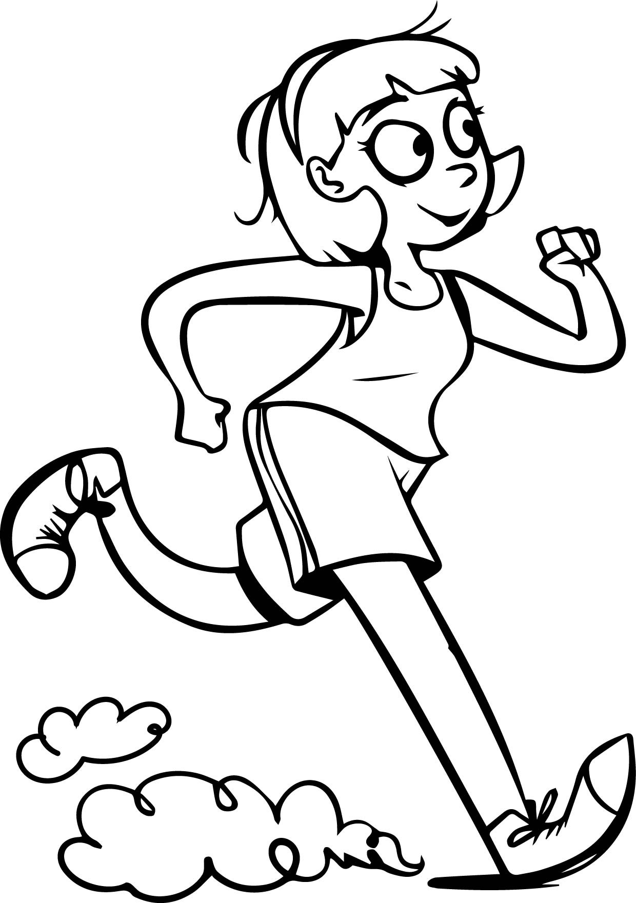 Girl Running Coloring Page At GetDrawings Free Download