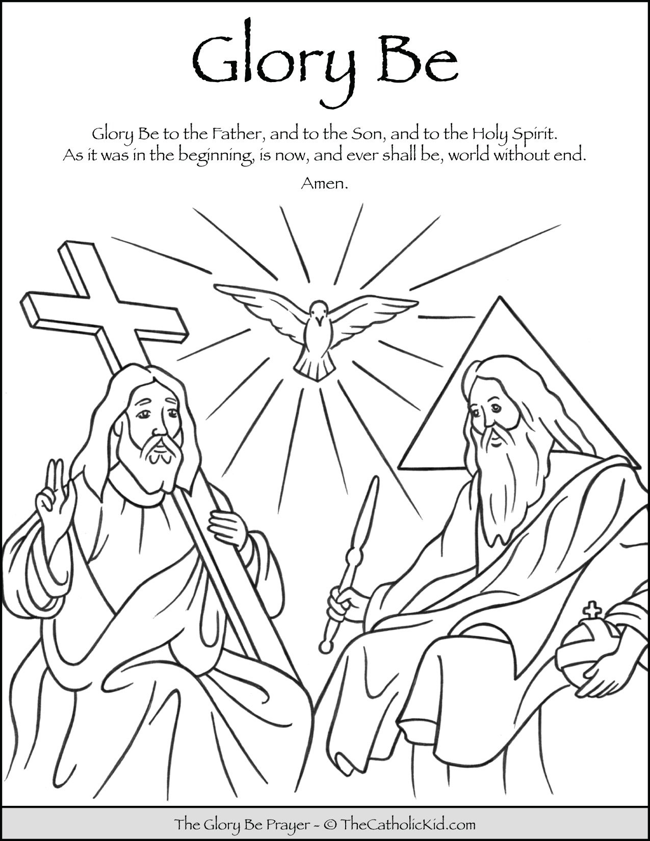 Glory Be Prayer Coloring Page TheCatholicKid