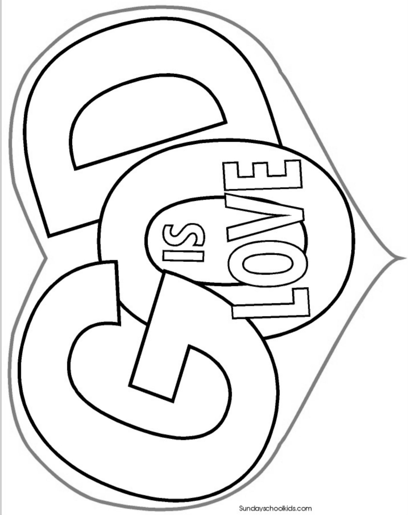 God Is Love Coloring Sheet Sketch Coloring Page