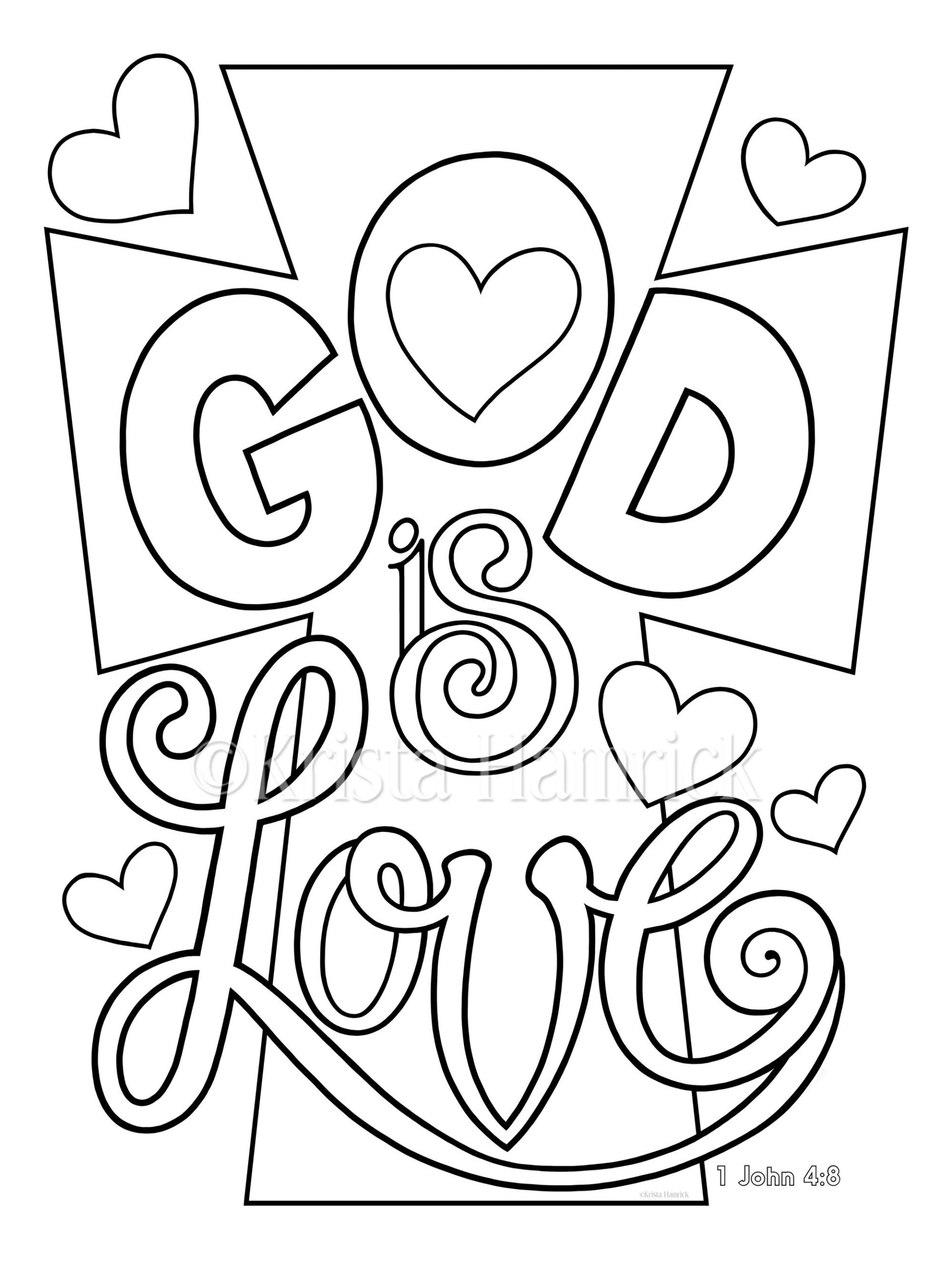 God Is Love Coloring Sheet Sketch Coloring Page