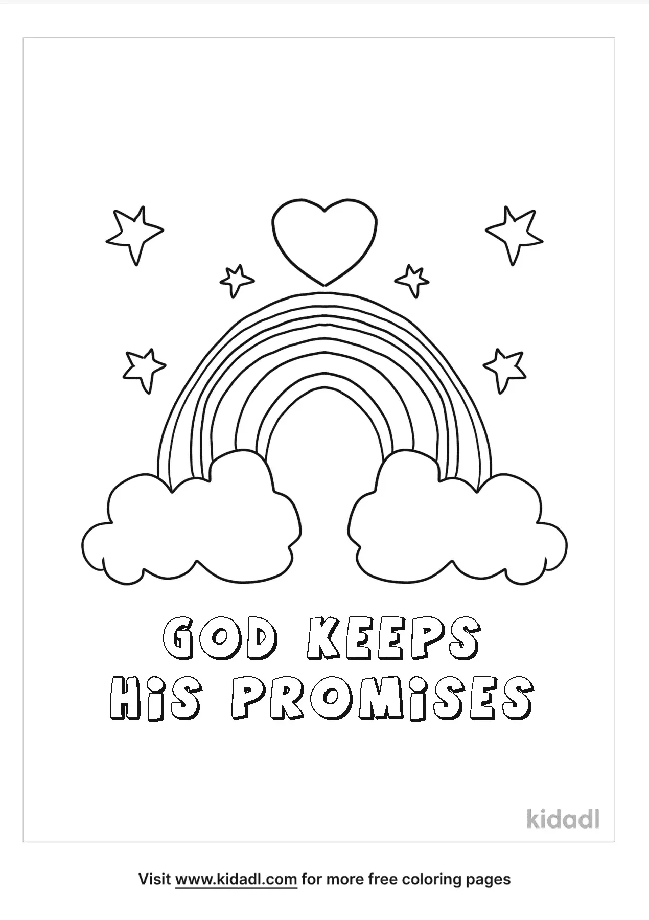 God Keeps His Promises Rainbow Coloring Page Sketch Coloring Page