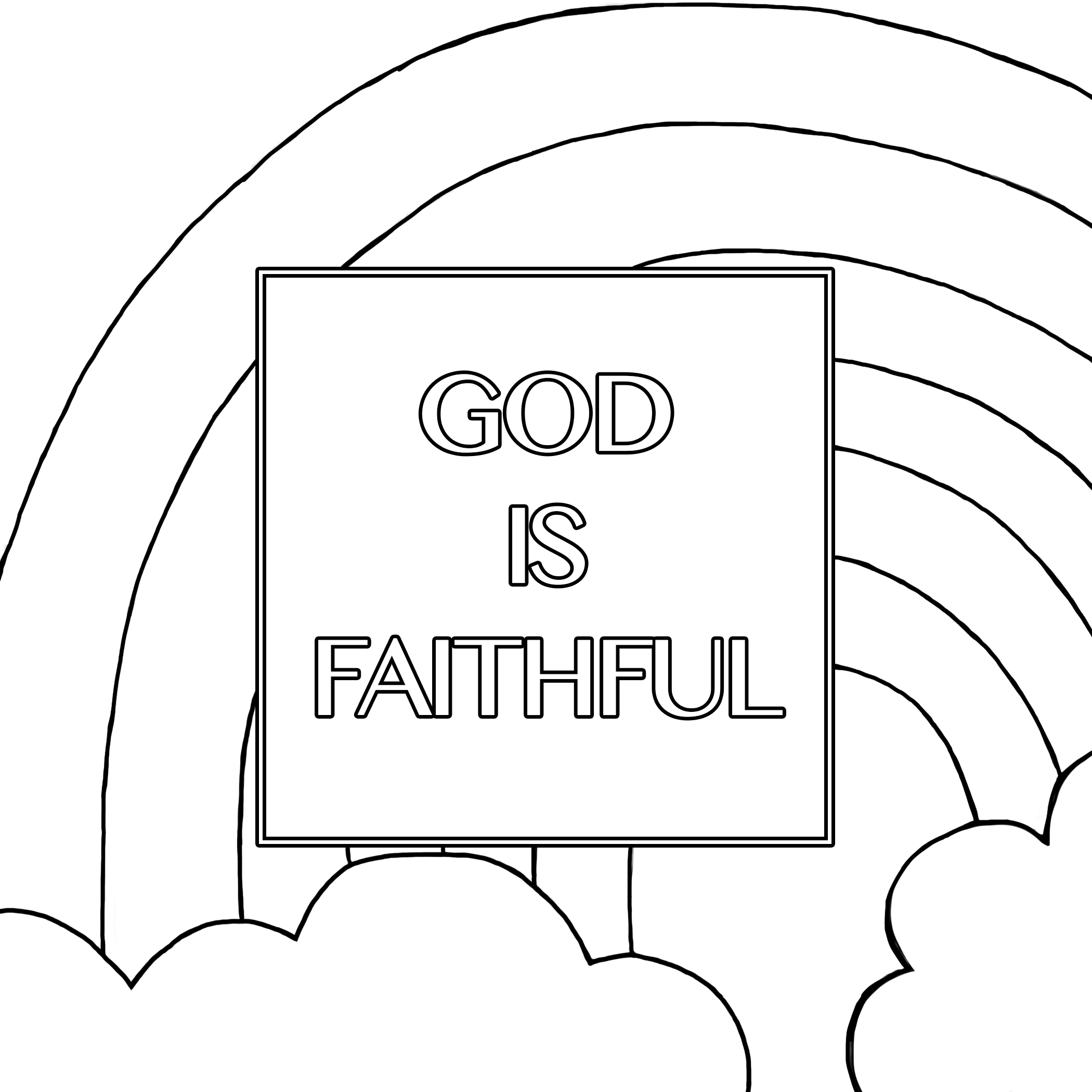God Keeps His Promises Rainbow Coloring Page Sketch Coloring Page
