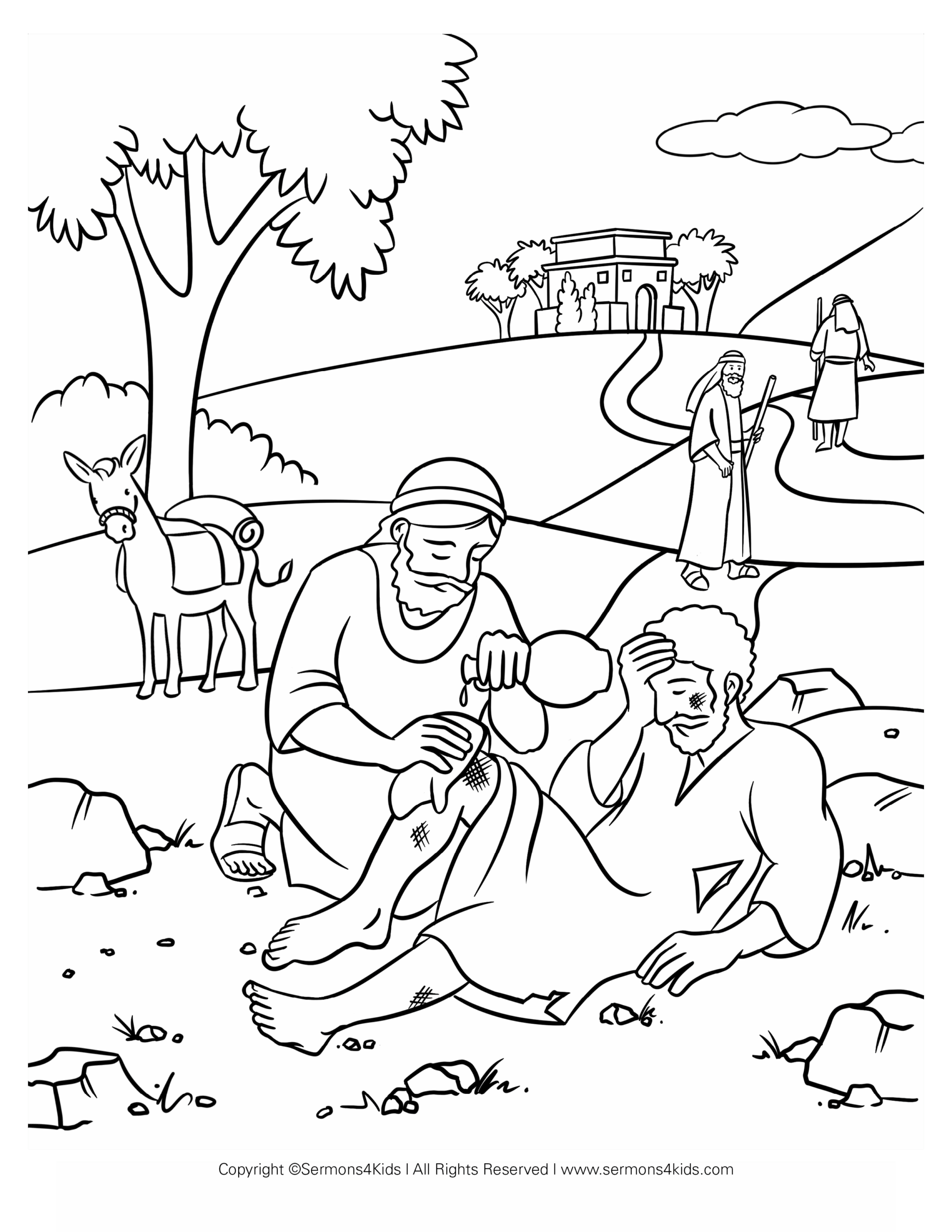 Good Samaritan 1 Coloring Page Sermons4Kids