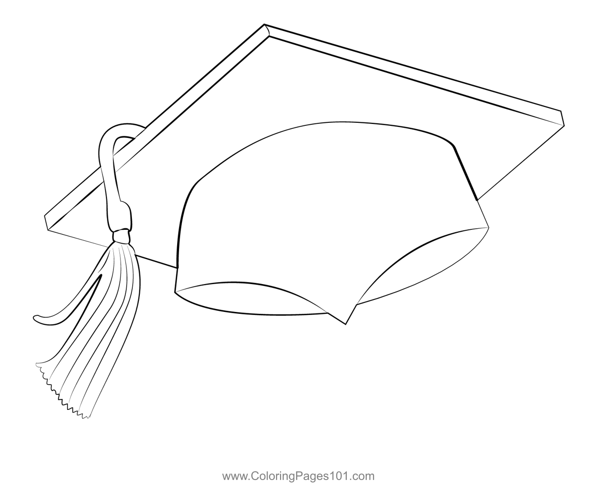 Graduation Cap Coloring Page