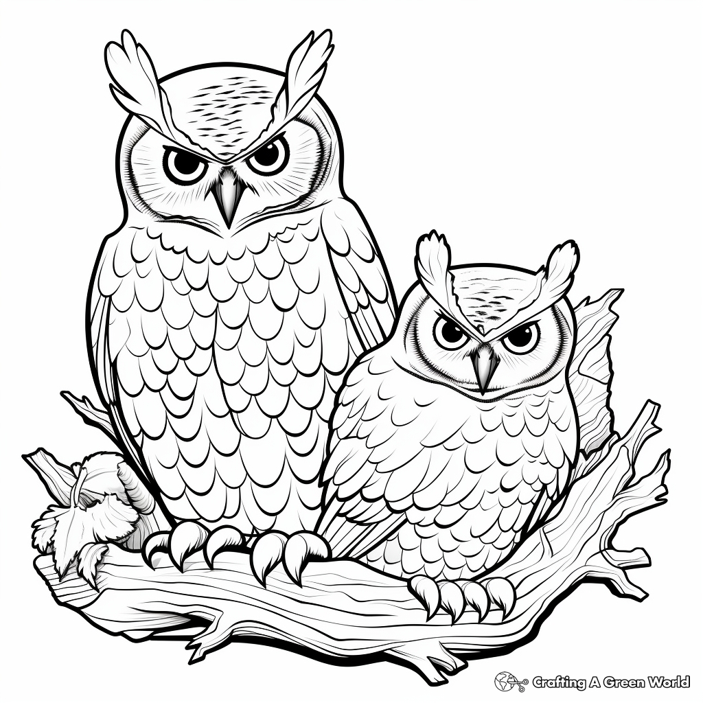 Great Horned Owl Coloring Pages Free Printable