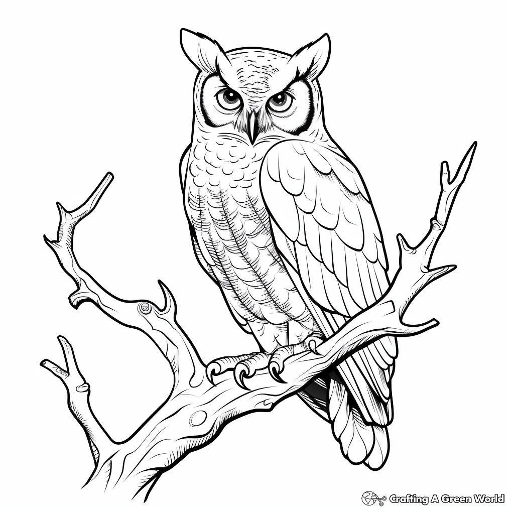 Great Horned Owl Coloring Pages Free Printable