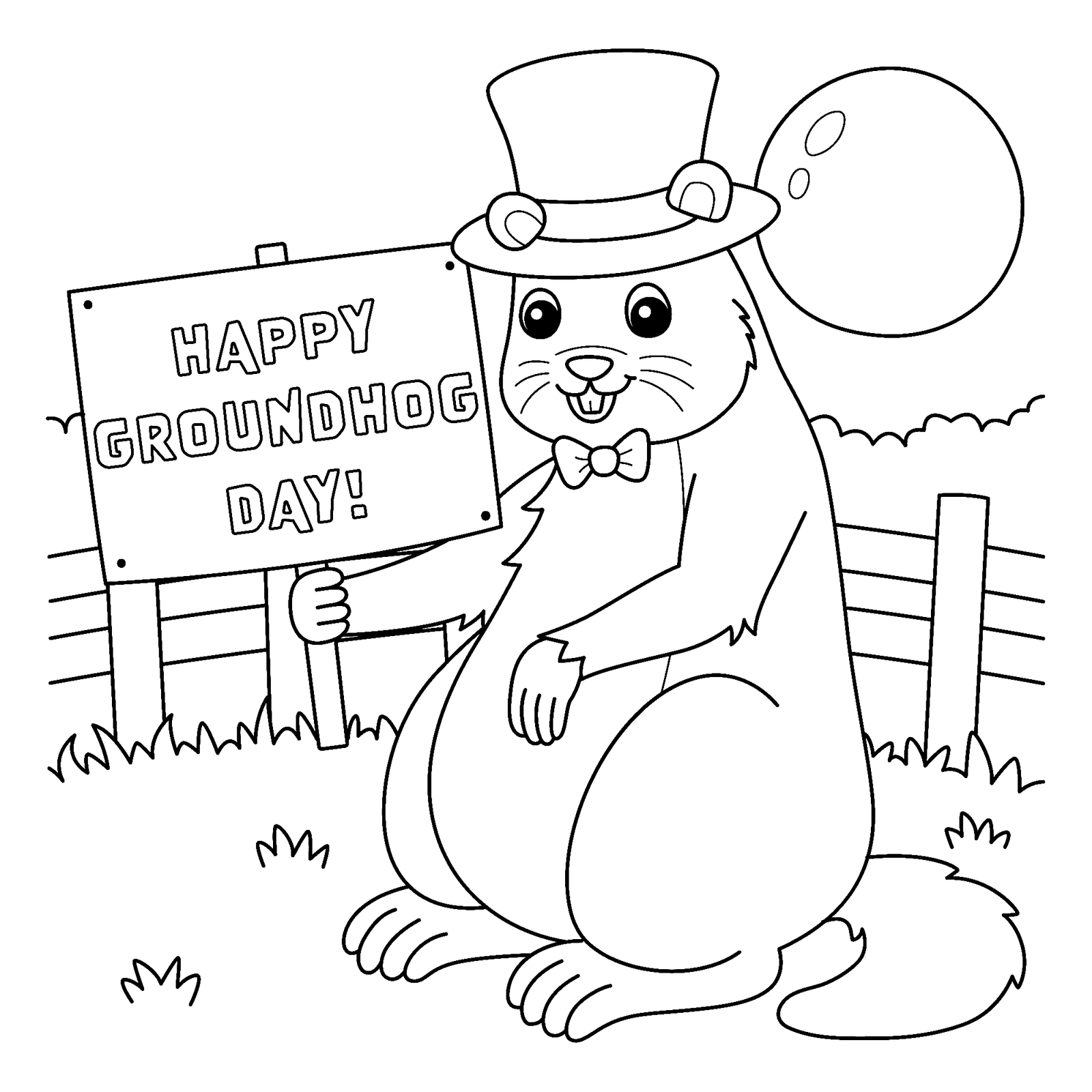 Groundhog Day Coloring Pages Free