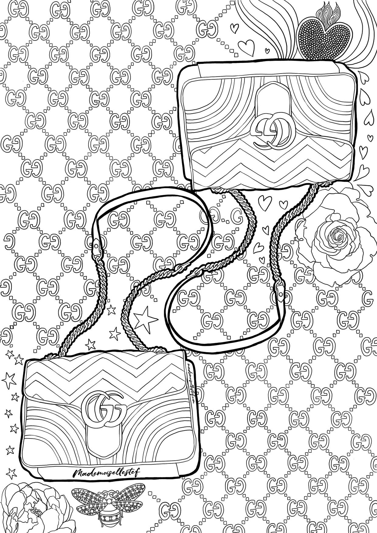 Gucci Logo Coloring Coloring Pages Coloring Pages Kleurplaten