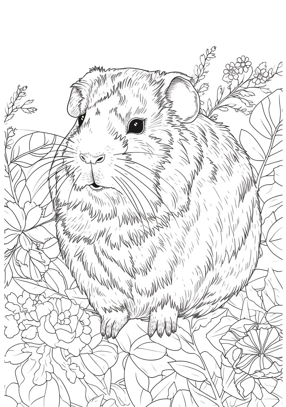 Guinea Pig Coloring Pages Free Printable