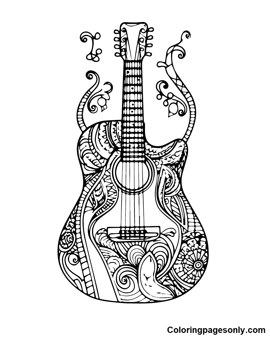 Guitar Coloring Pages Printable For Free Download
