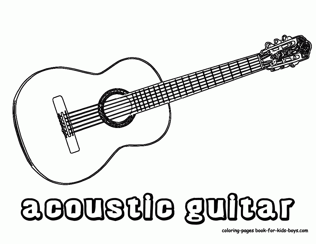 Guitar For Coloring Coloring Pages