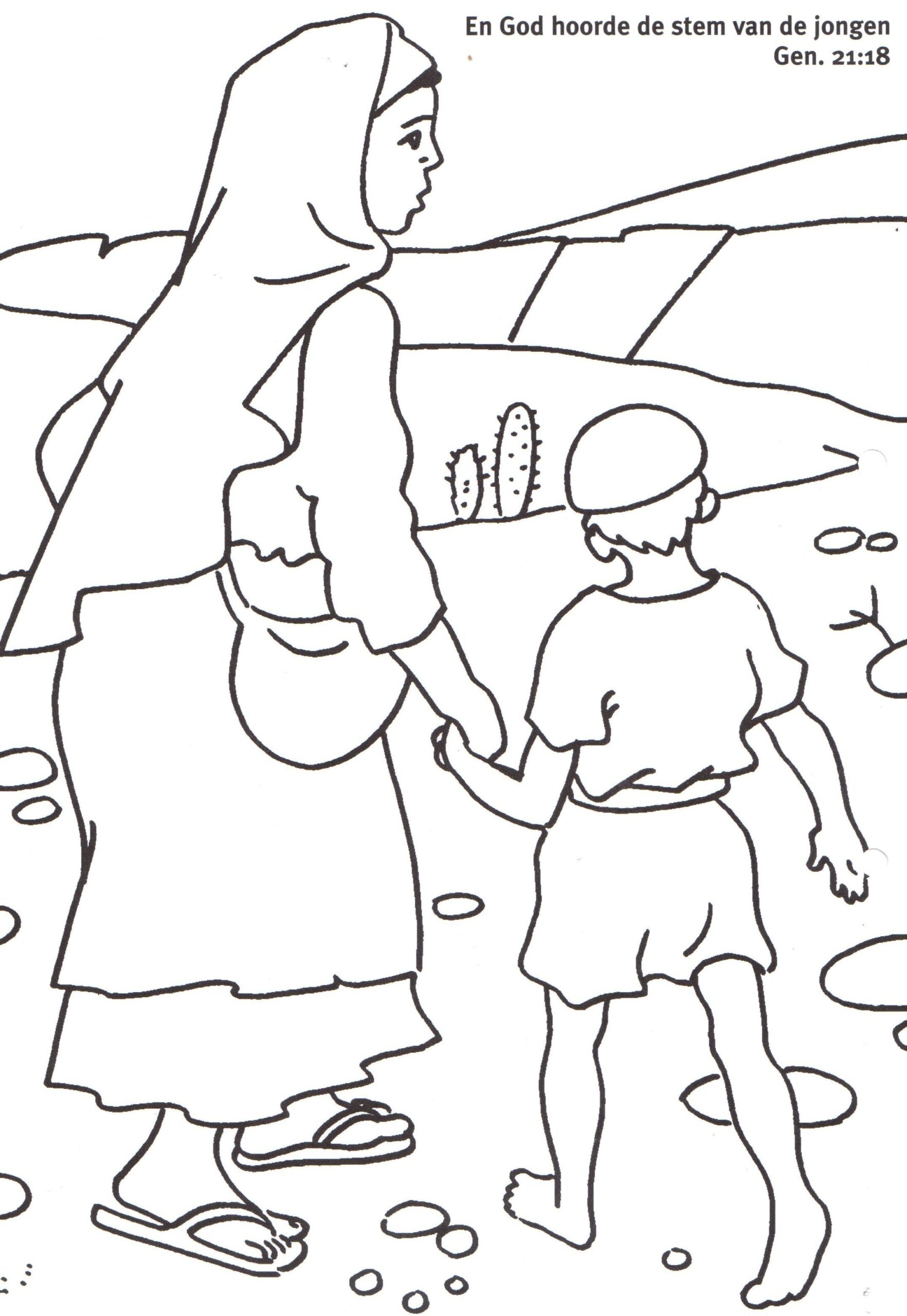 Hagar And Ishmael Coloring Pages Free Sketch Coloring Page