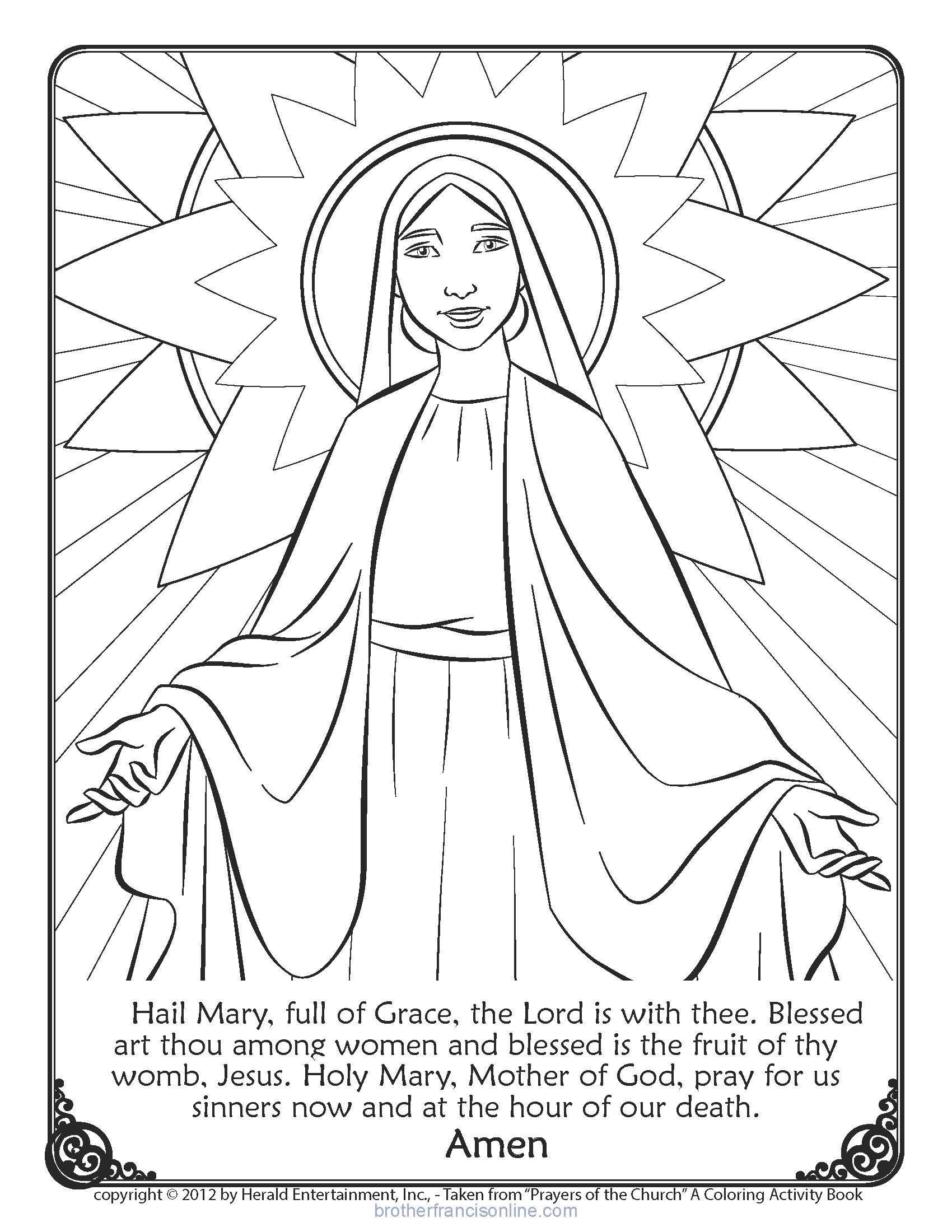 Hail Mary Coloring Page