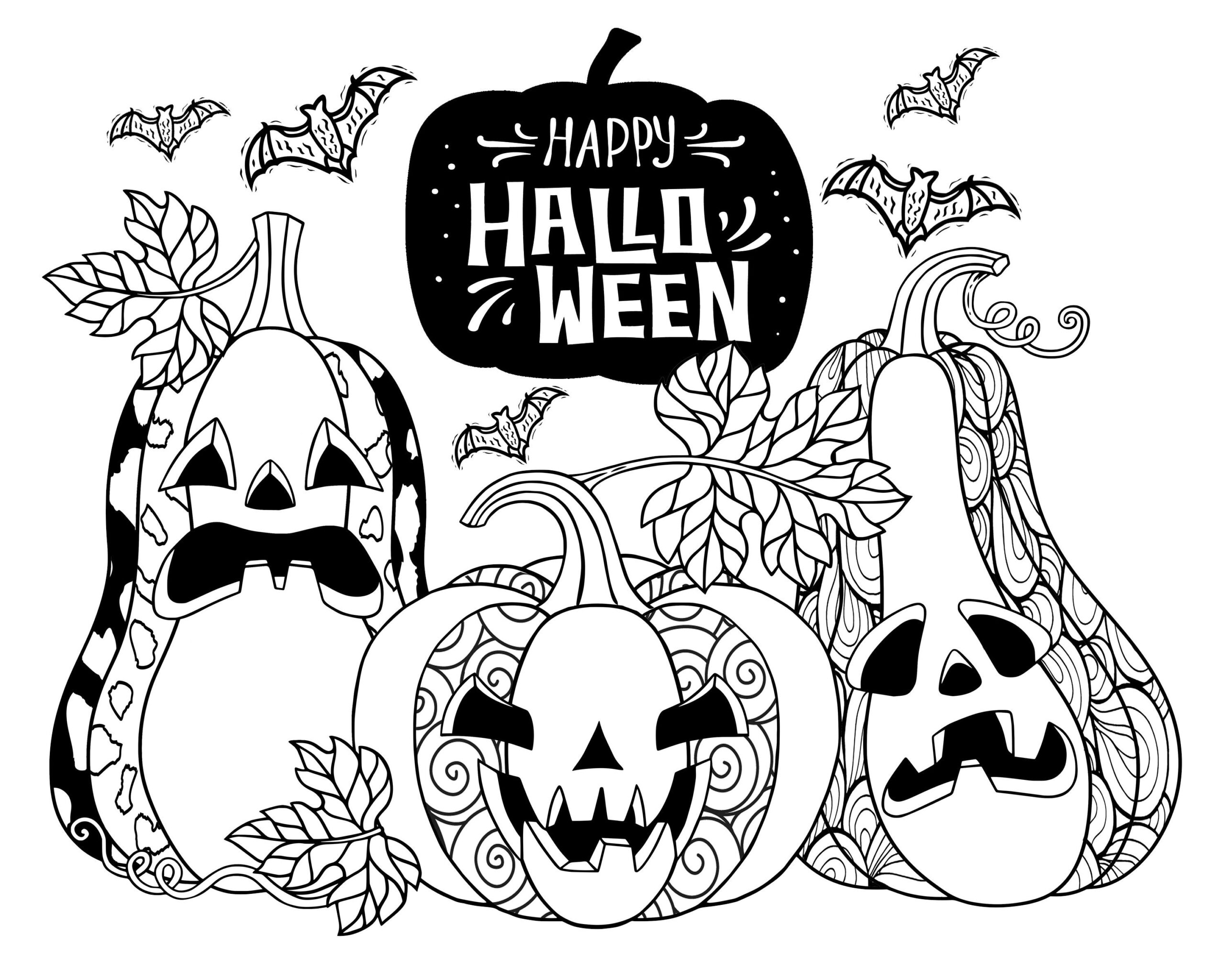 Halloween Coloring Pages For Adults Witch Spooky Pumpkin Etsy UK