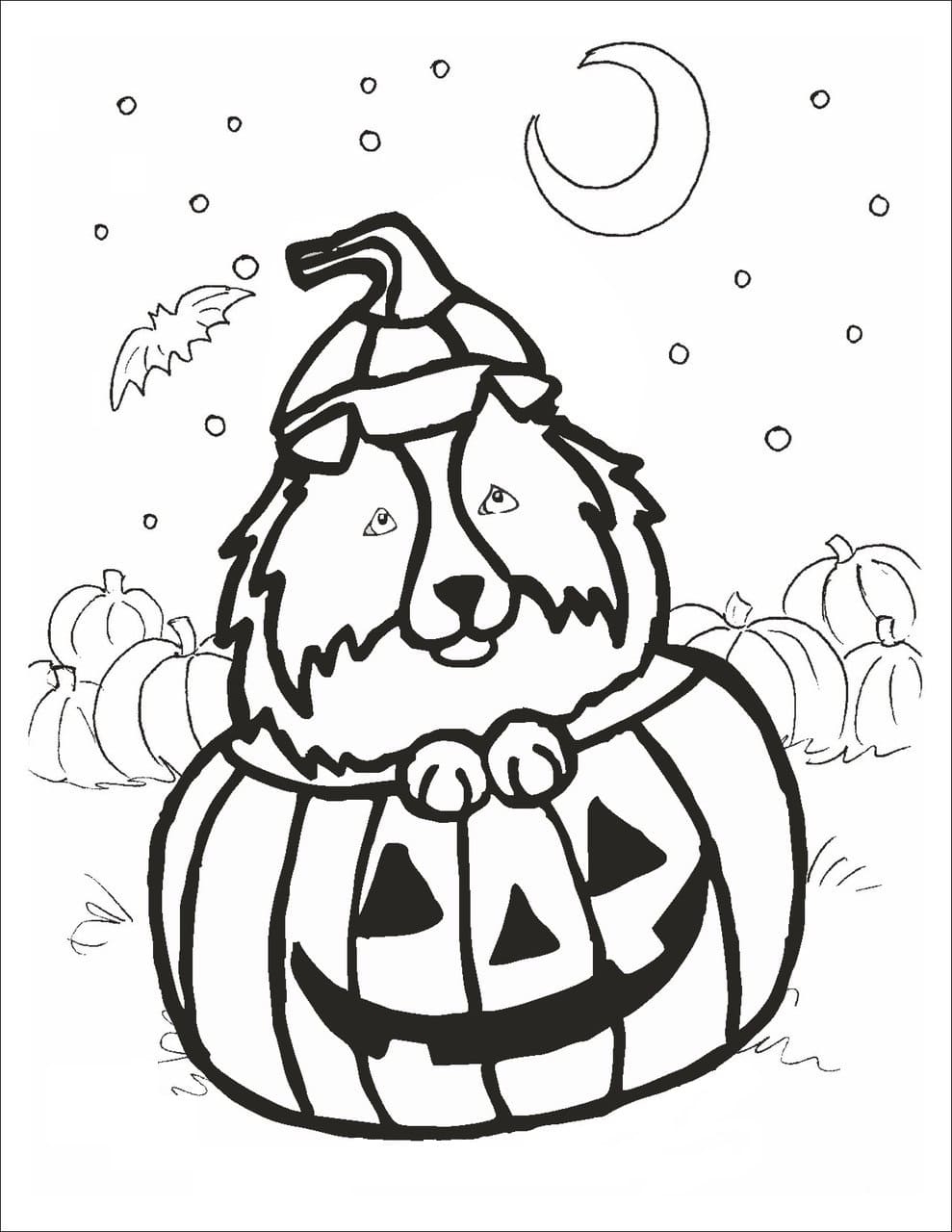 Dog Halloween Coloring Pages