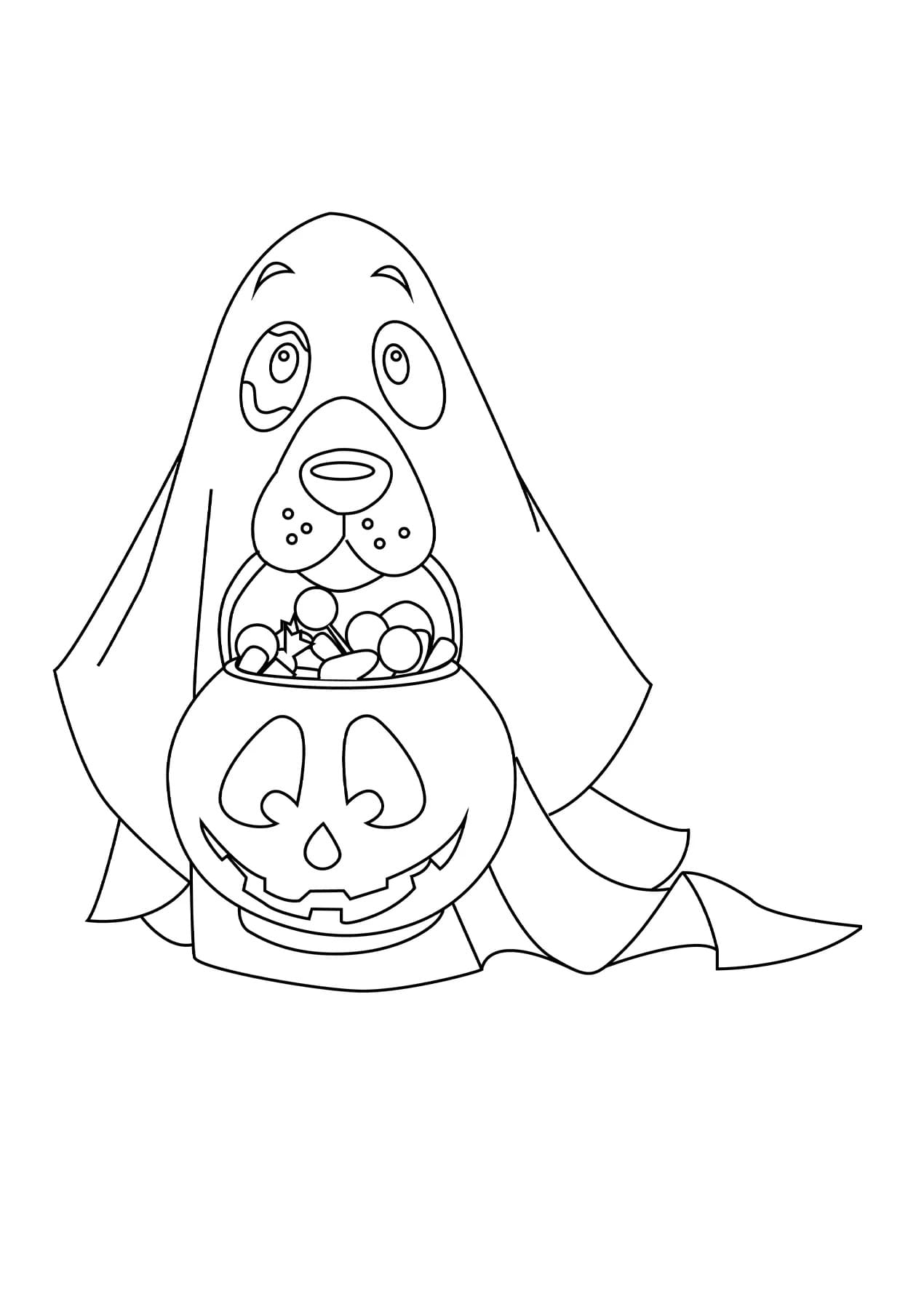 Halloween Dog Coloring Pages