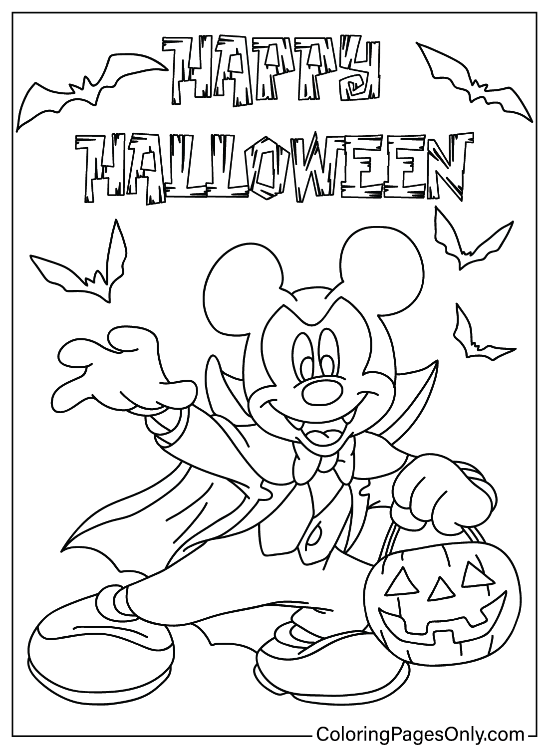 Halloween Mickey Coloring Page Free Printable Coloring Pages