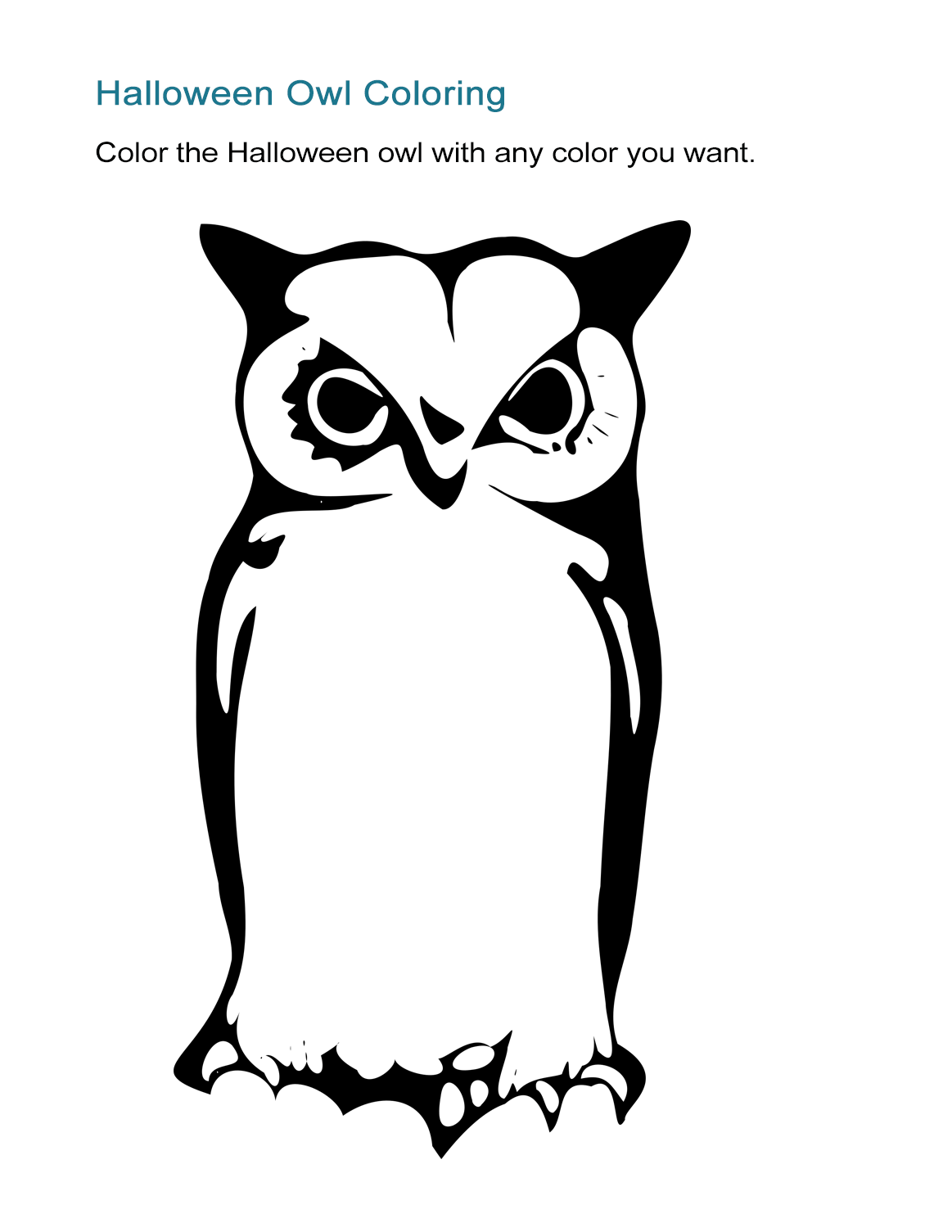 Halloween Owl Coloring Pages