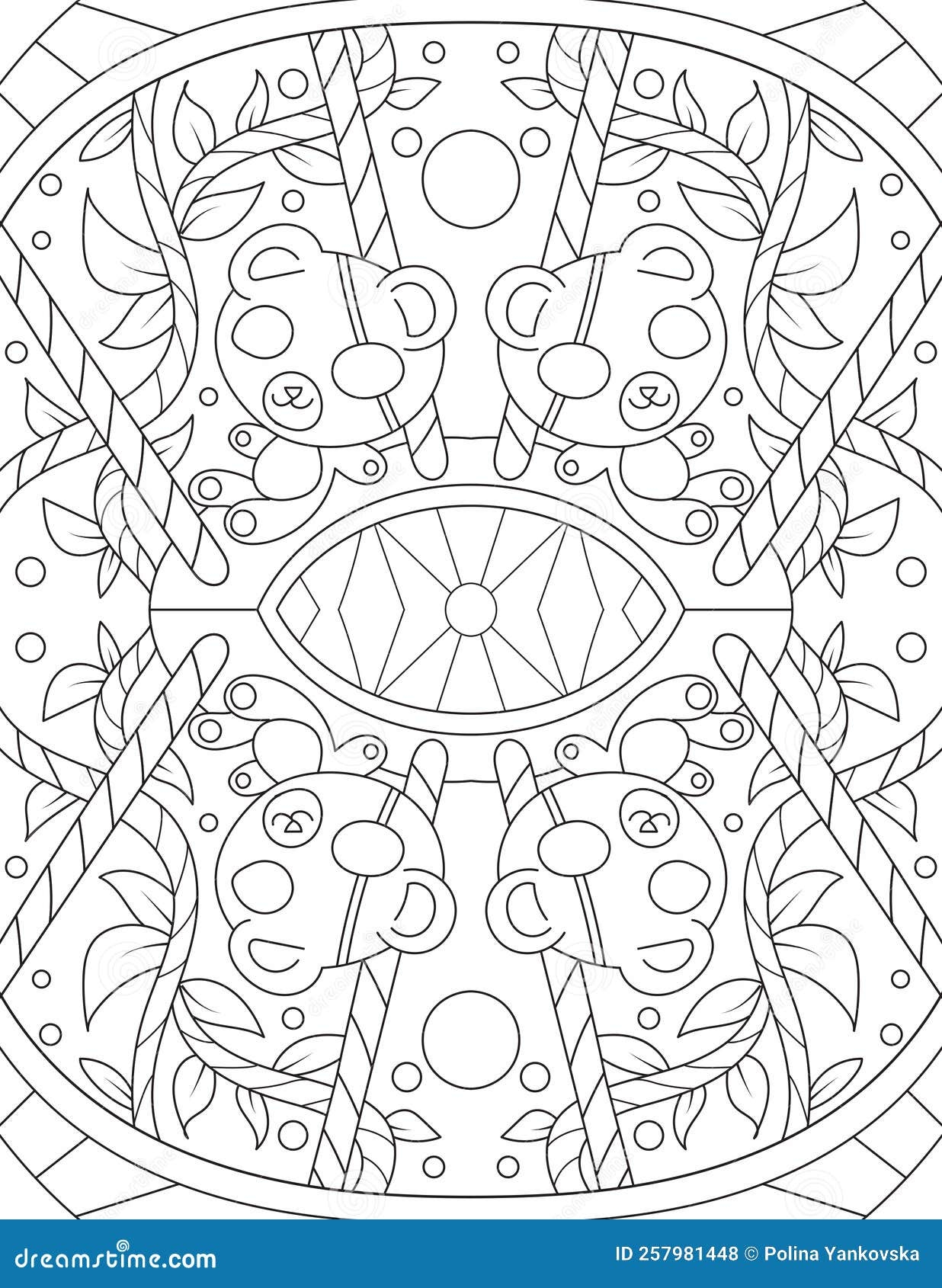 Halloween Pattern Coloring Page For Adult Stock Illustration Illustration Of Animal Mandala
