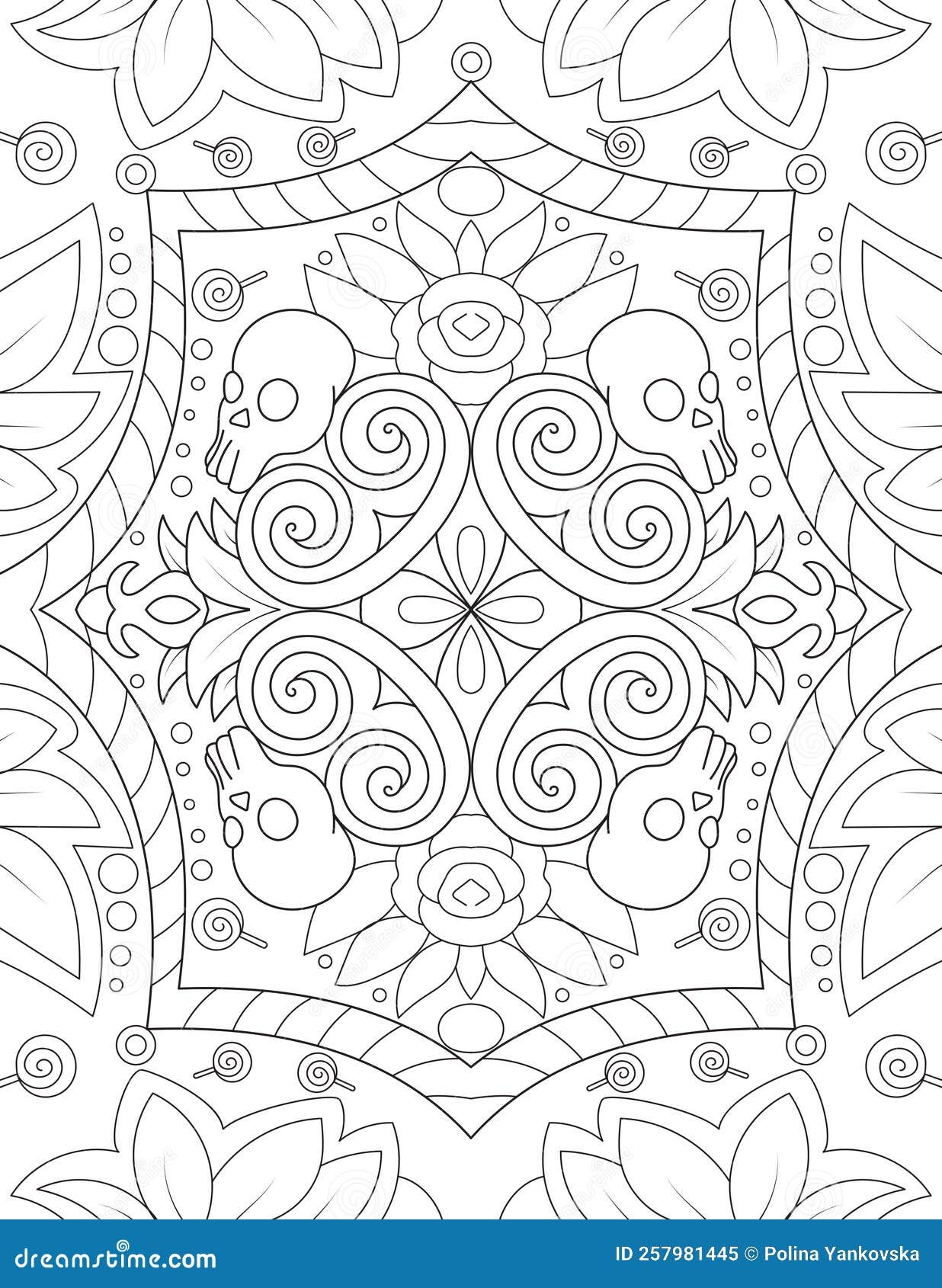 Halloween Pattern Coloring Page For Adult Stock Illustration Illustration Of Cartoon Autumn