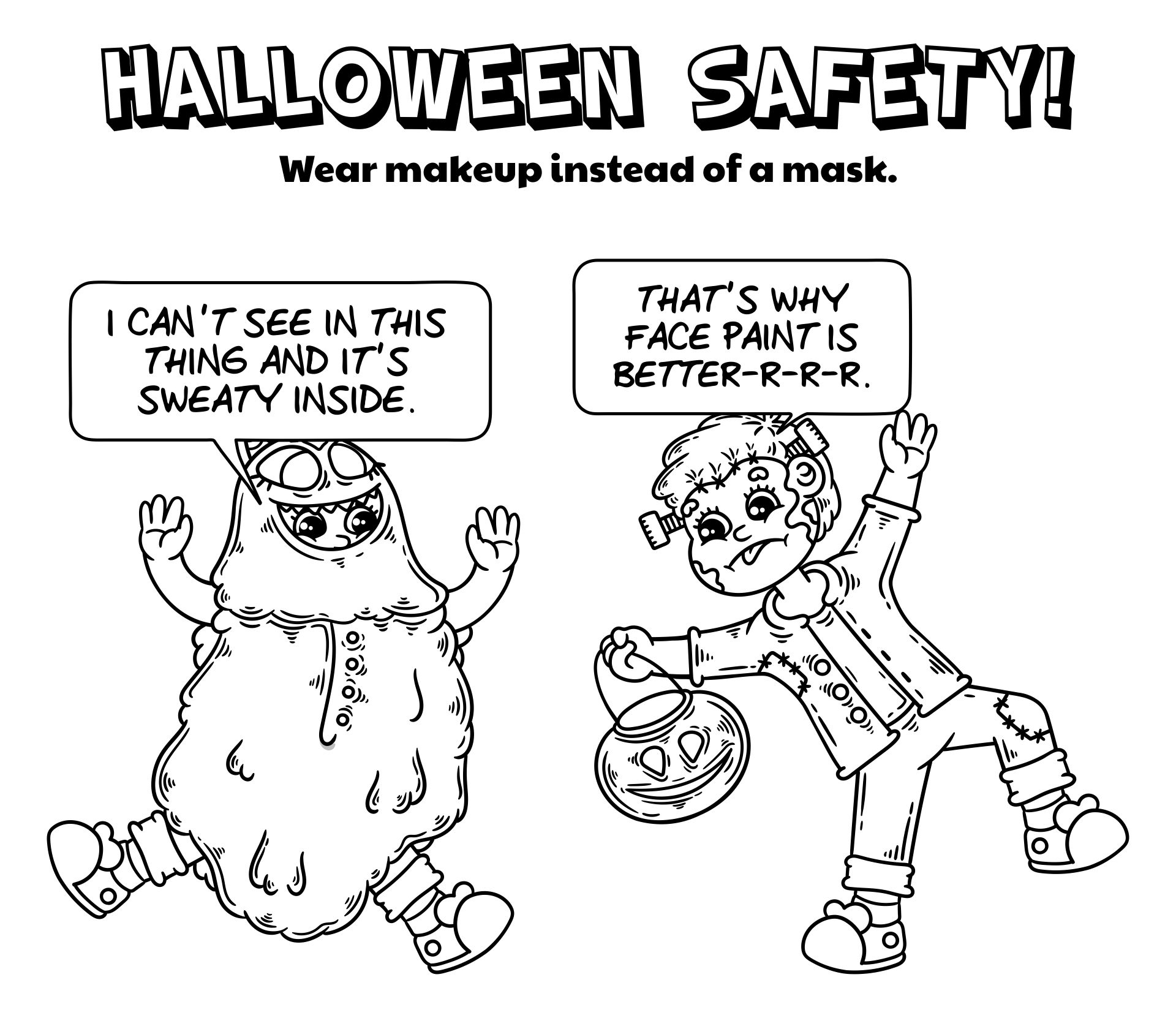 Halloween Safety Coloring Sheets 15 Free PDF Printables Printablee
