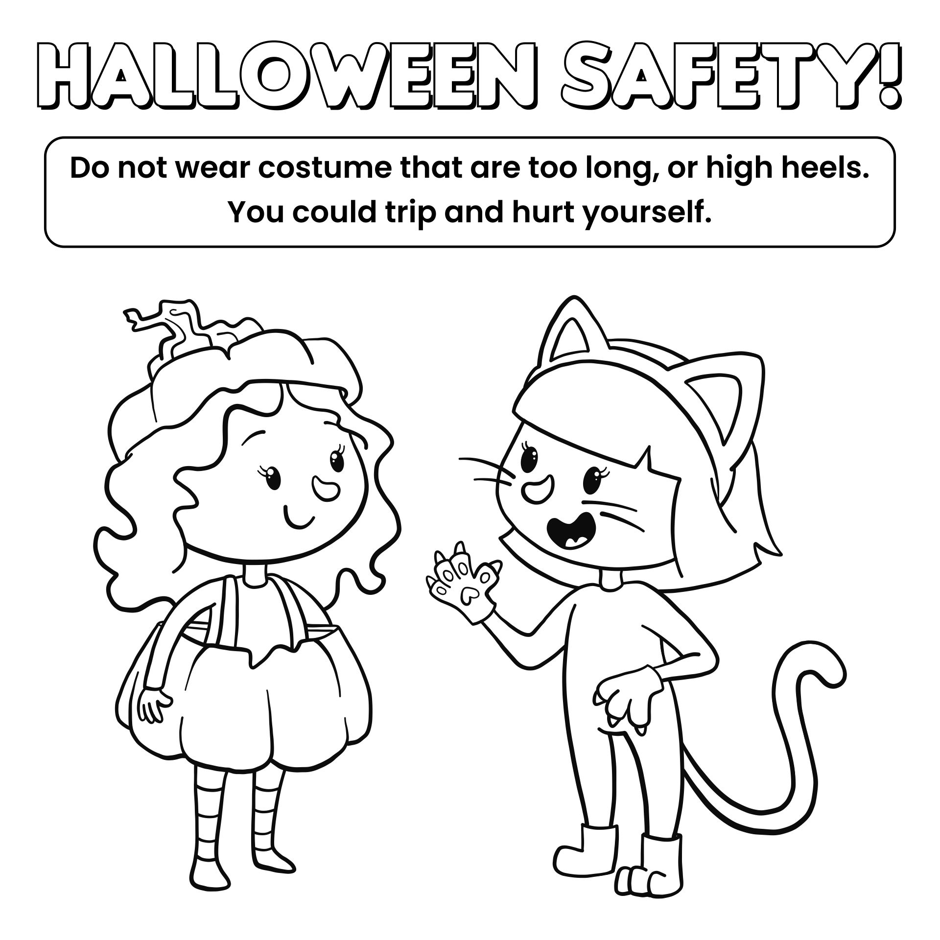 Halloween Safety Coloring Pages