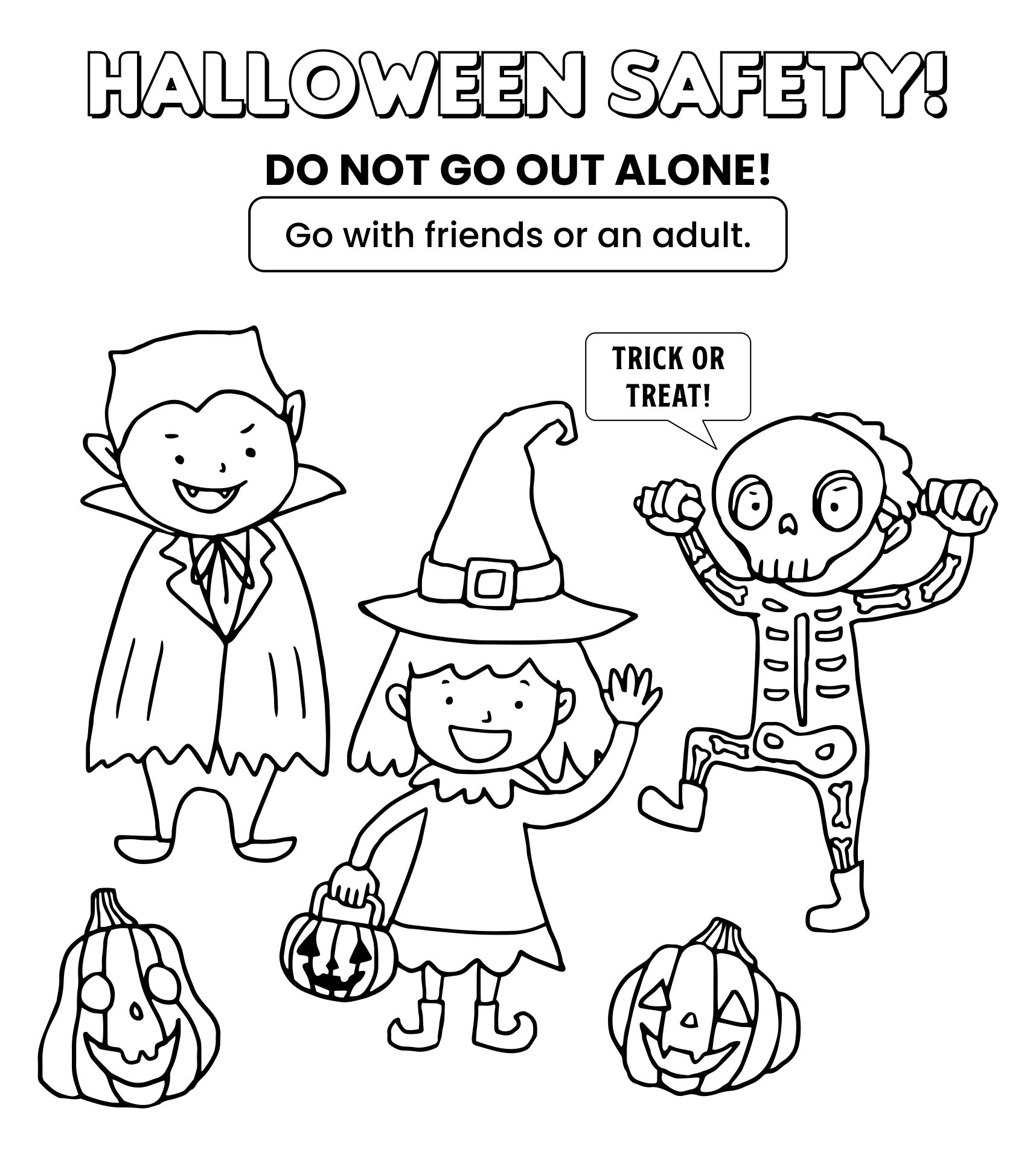 Halloween Safety Coloring Sheets 15 Free PDF Printables Printablee