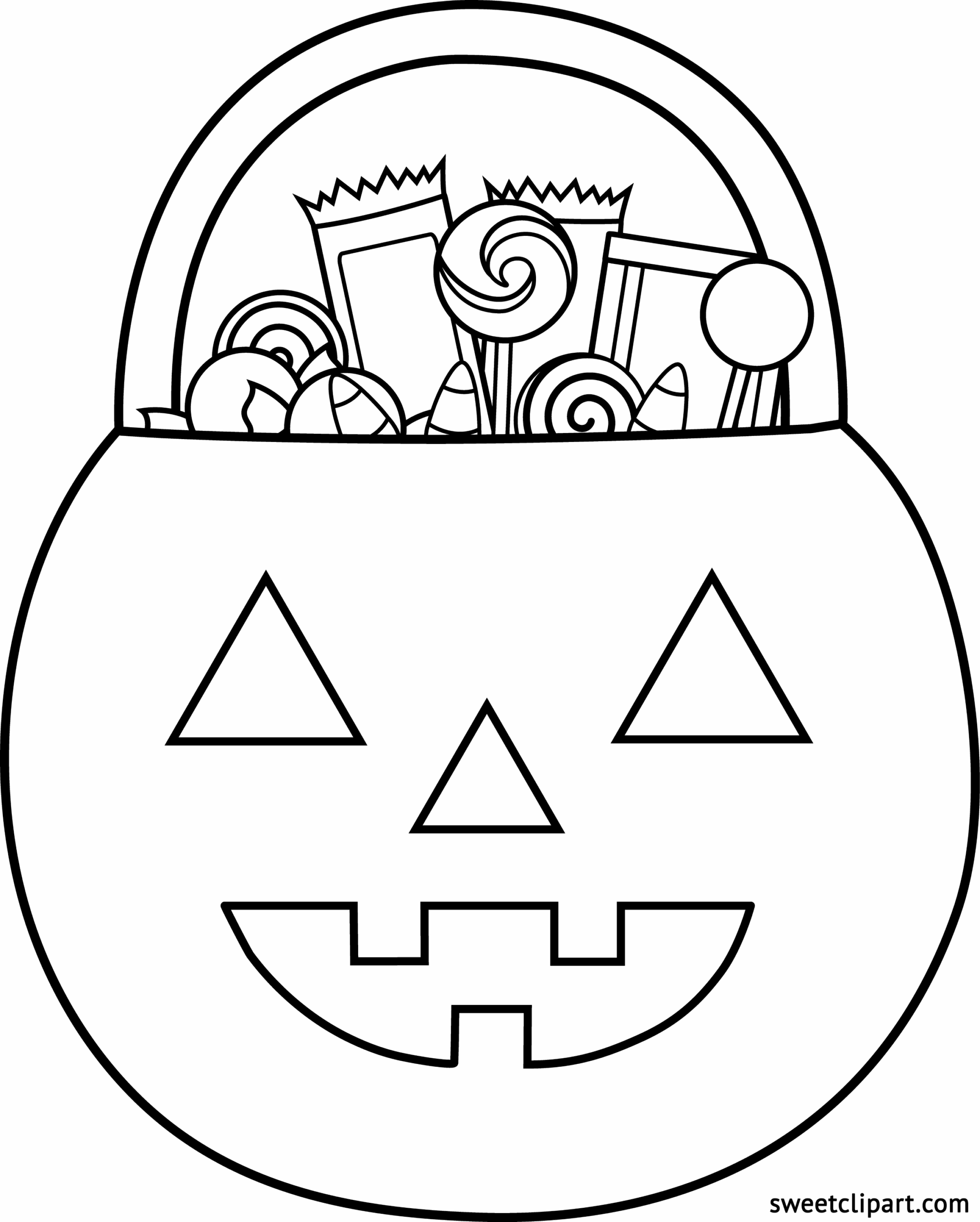 Halloween Trick Or Treat Coloring Page Free Clip Art