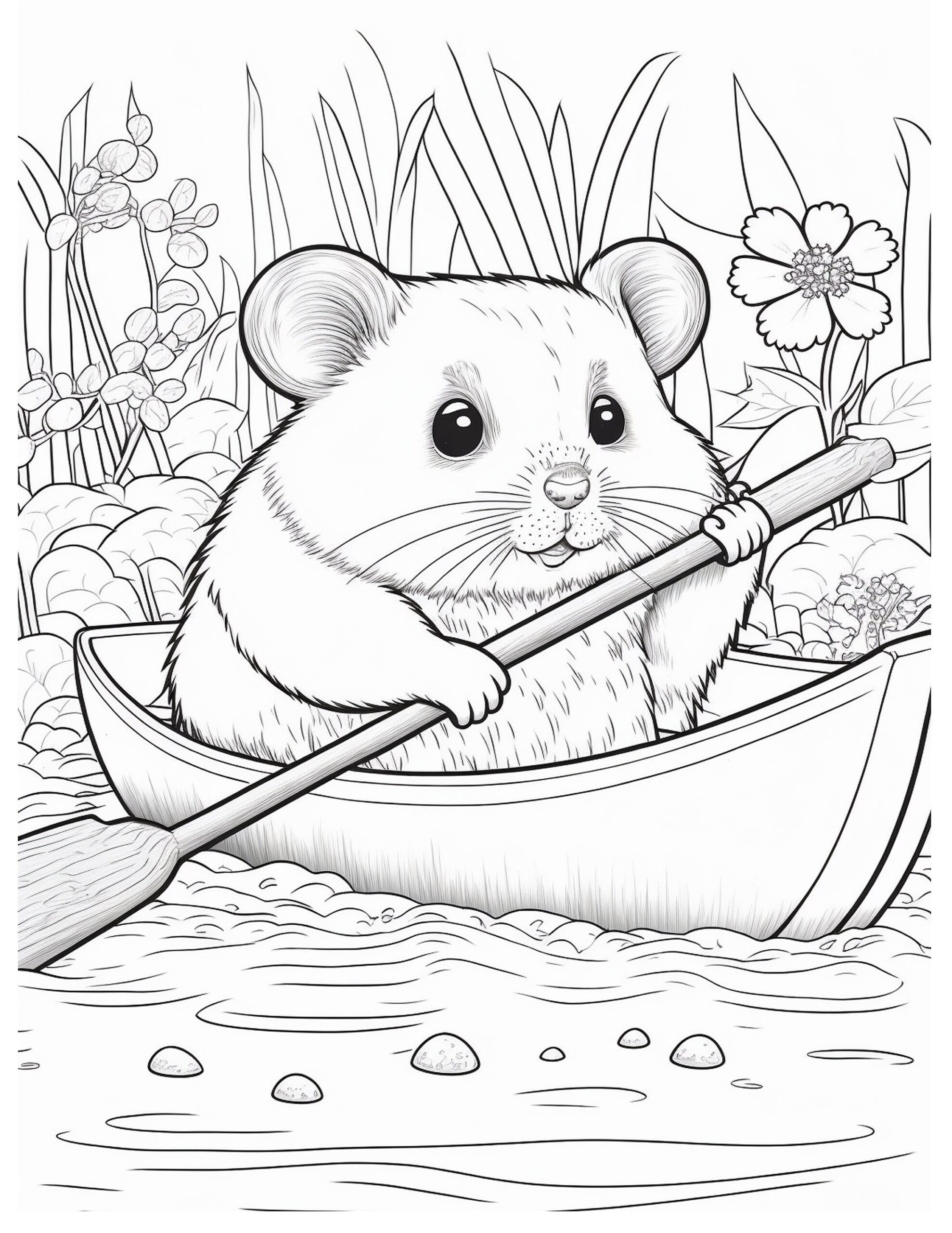 Hamster Coloring Page
