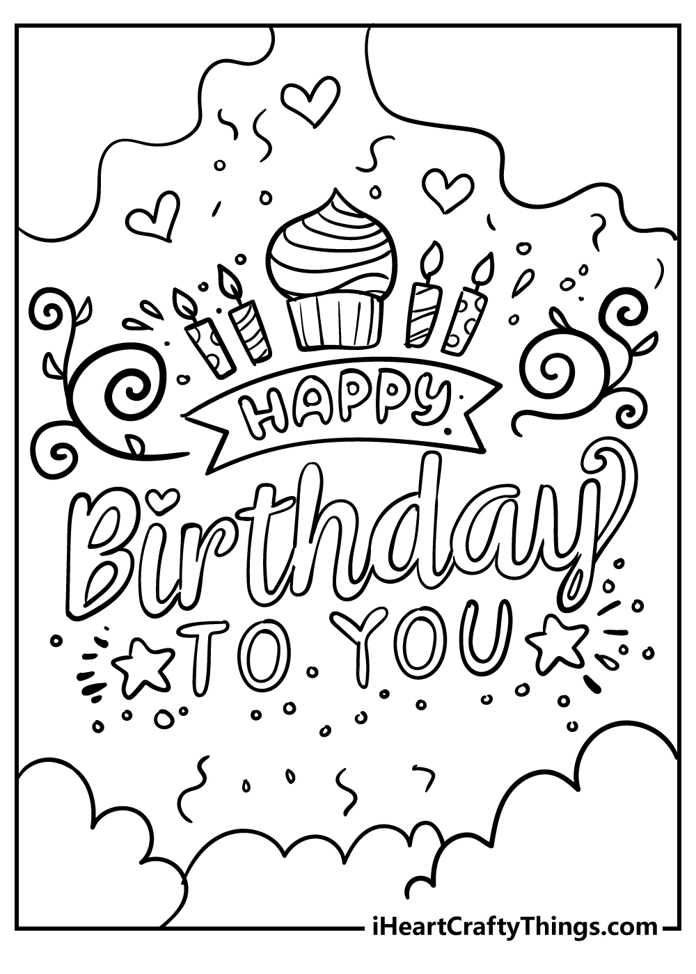 Happy Birthday Card Coloring Pages