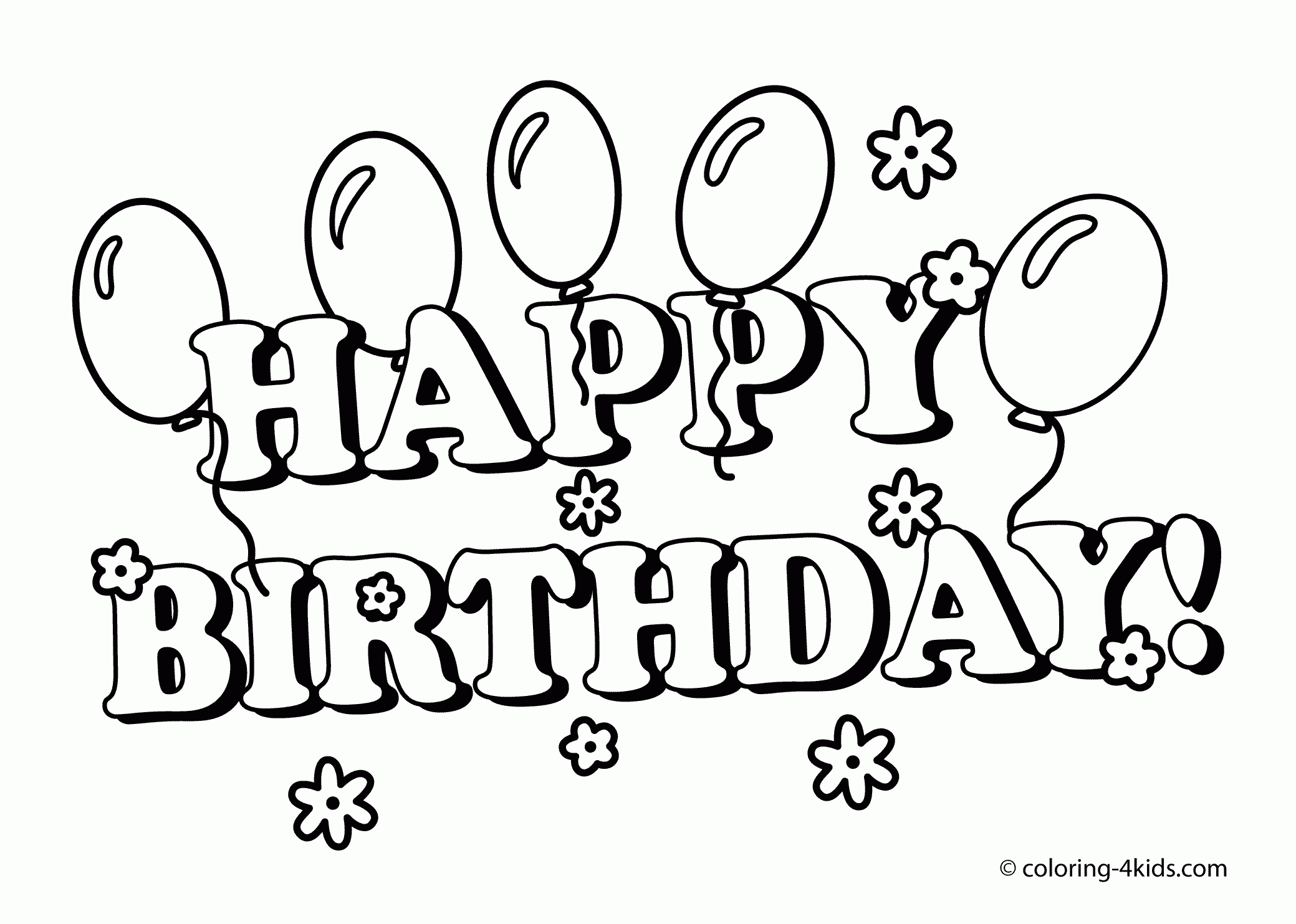 Happy Birthday Color Pages