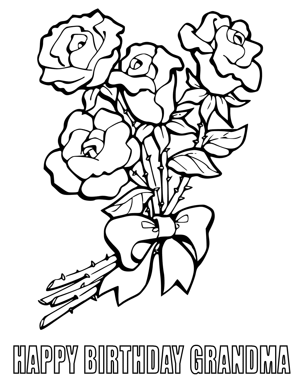 Happy Birthday Grandma Coloring Page Coloring Home